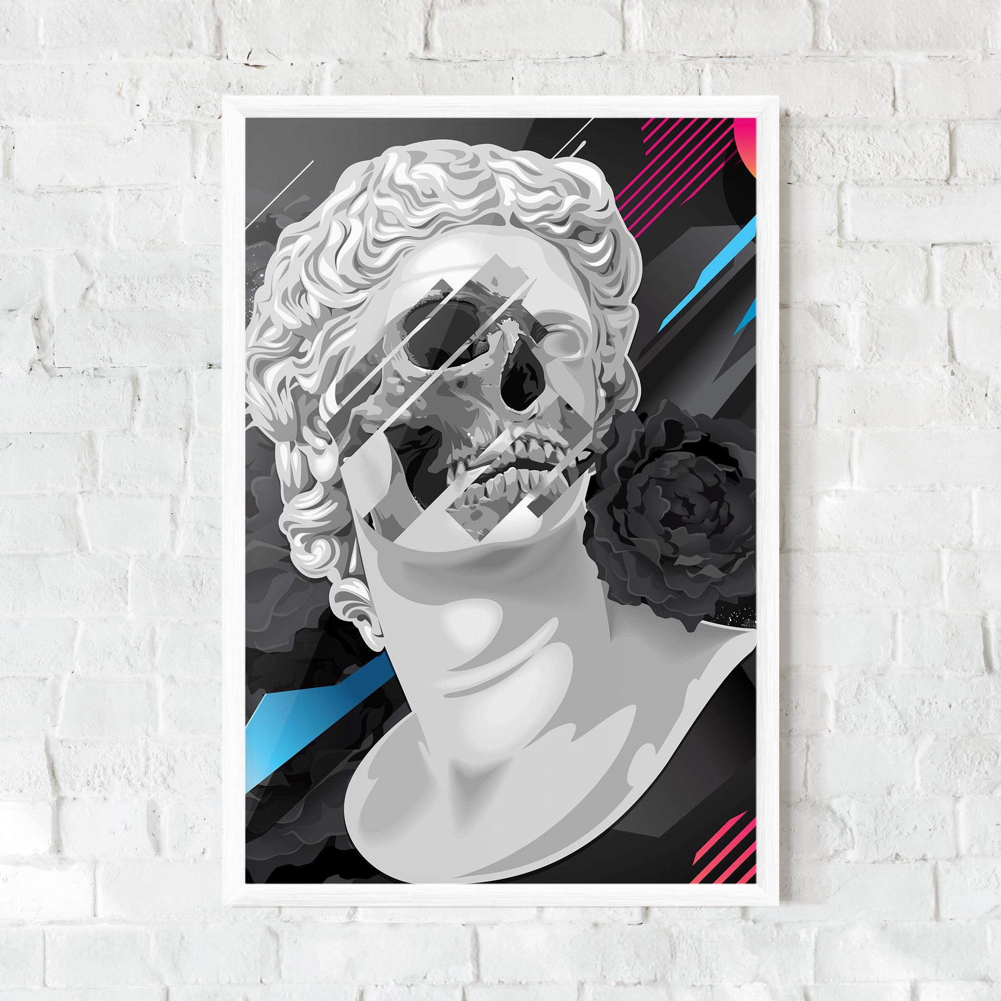 Gerahmte Poster Black Rose Statue mockup 0