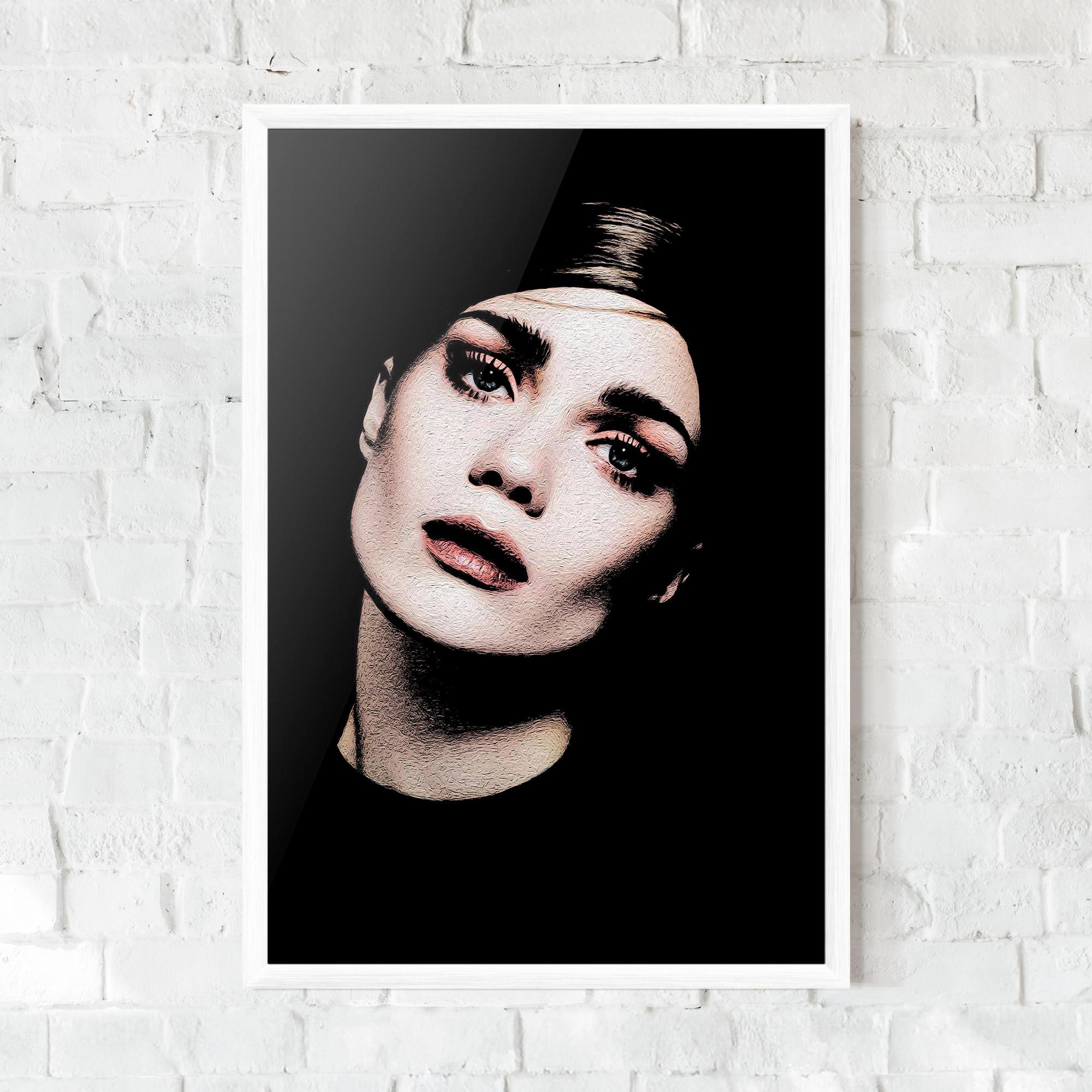 Gerahmte Poster Blue Eyes Lady mockup 0