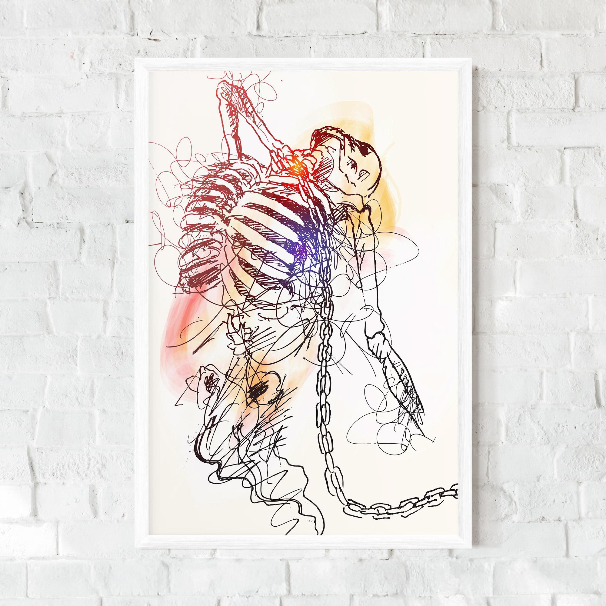 Gerahmte Poster Chain Skeleton mockup 0