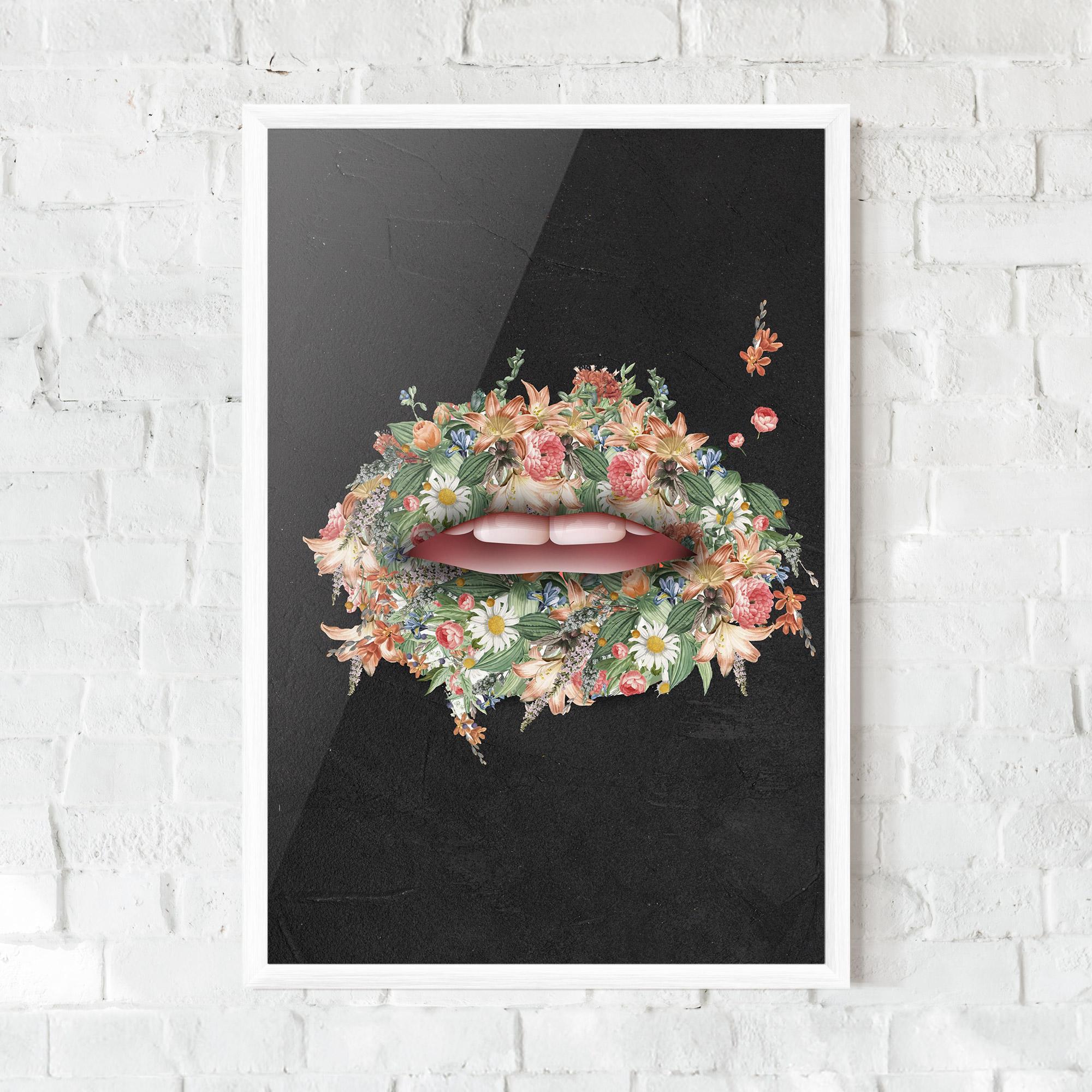 Gerahmte Poster Flowers Lips mockup 0