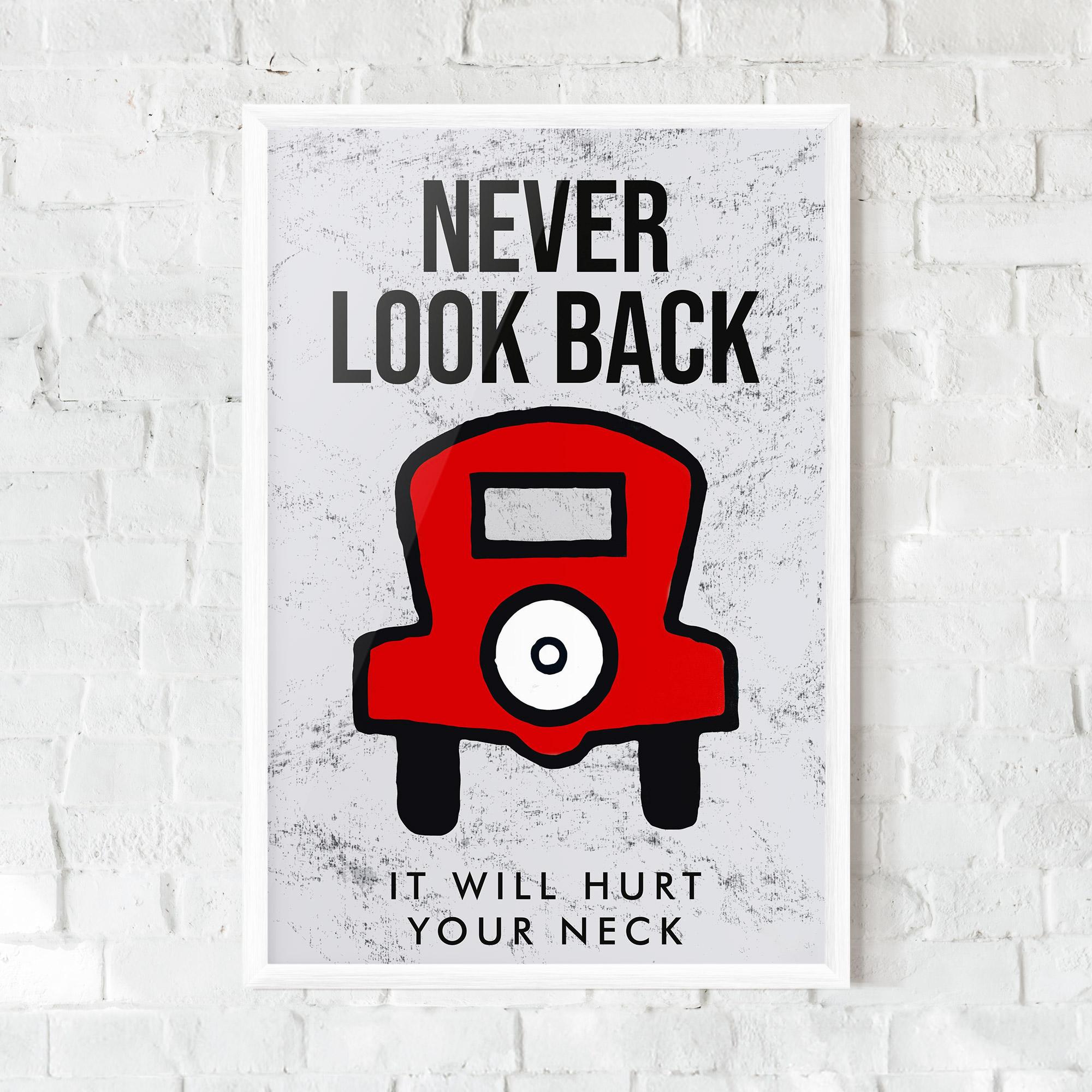 Gerahmte Poster Never Look Back mockup 0