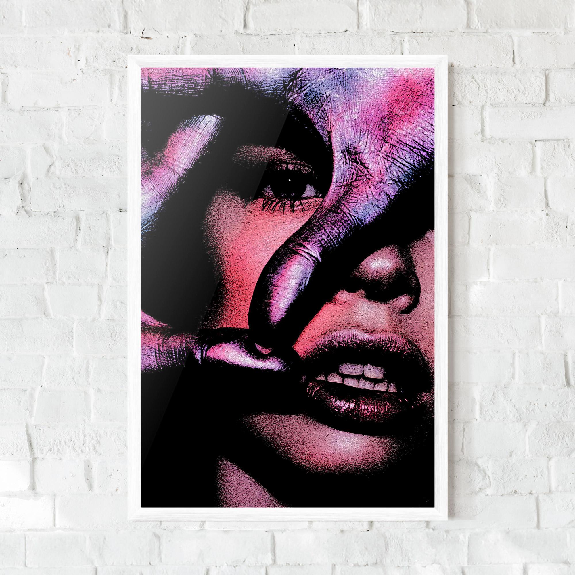 Gerahmte Poster Purple Glitter Hand mockup 0