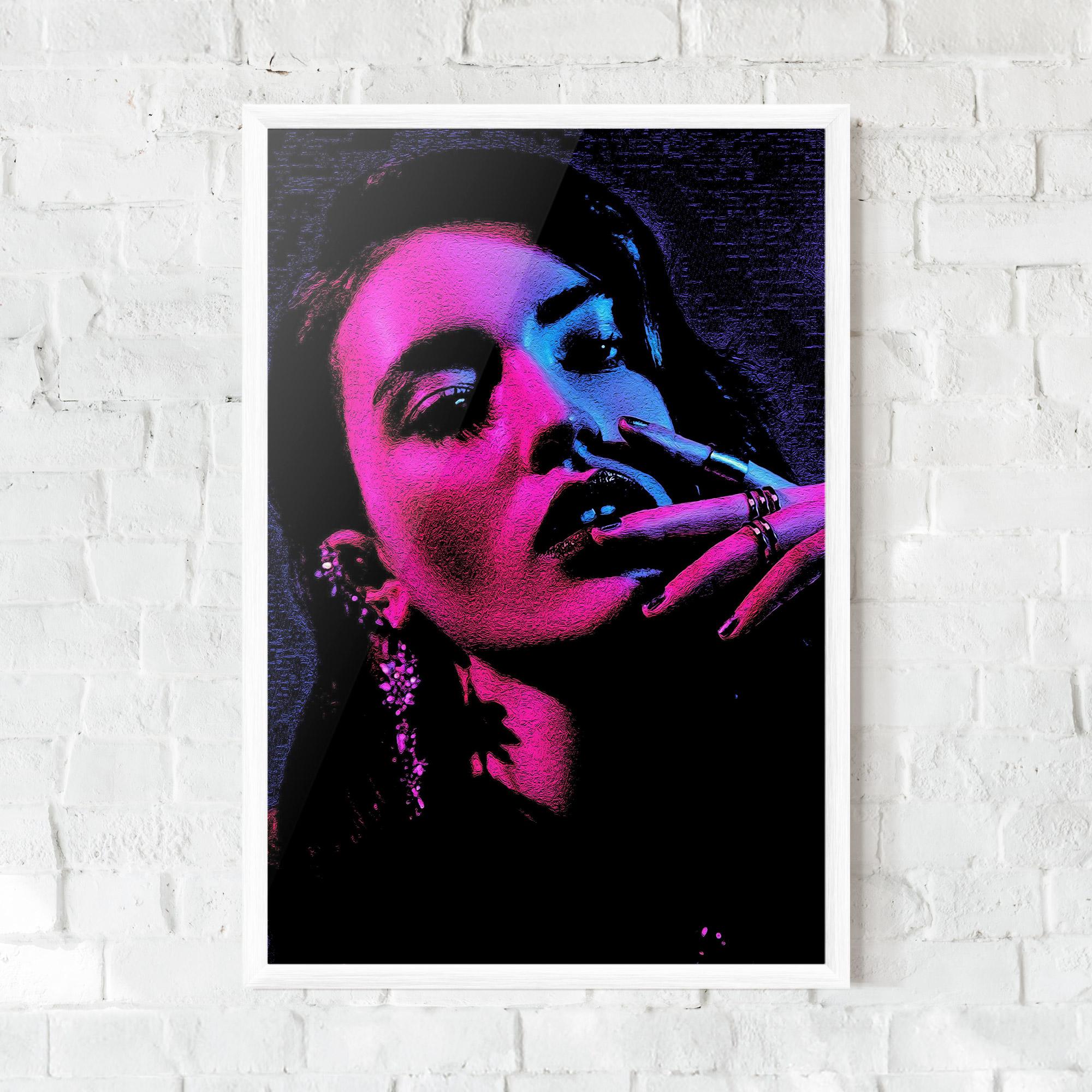 Gerahmte Poster Purple Light Lady mockup 0