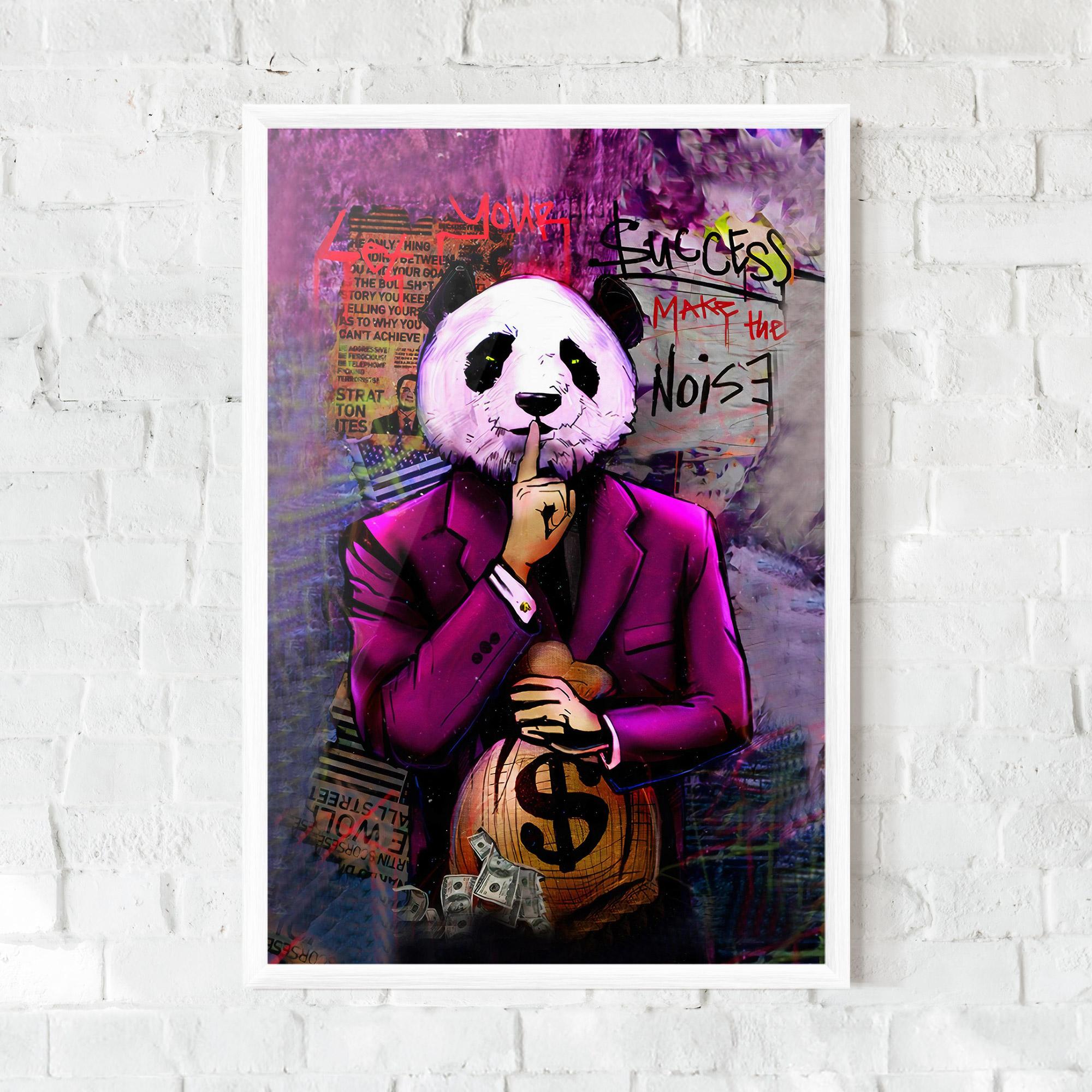 Gerahmte Poster Silence Panda mockup 0