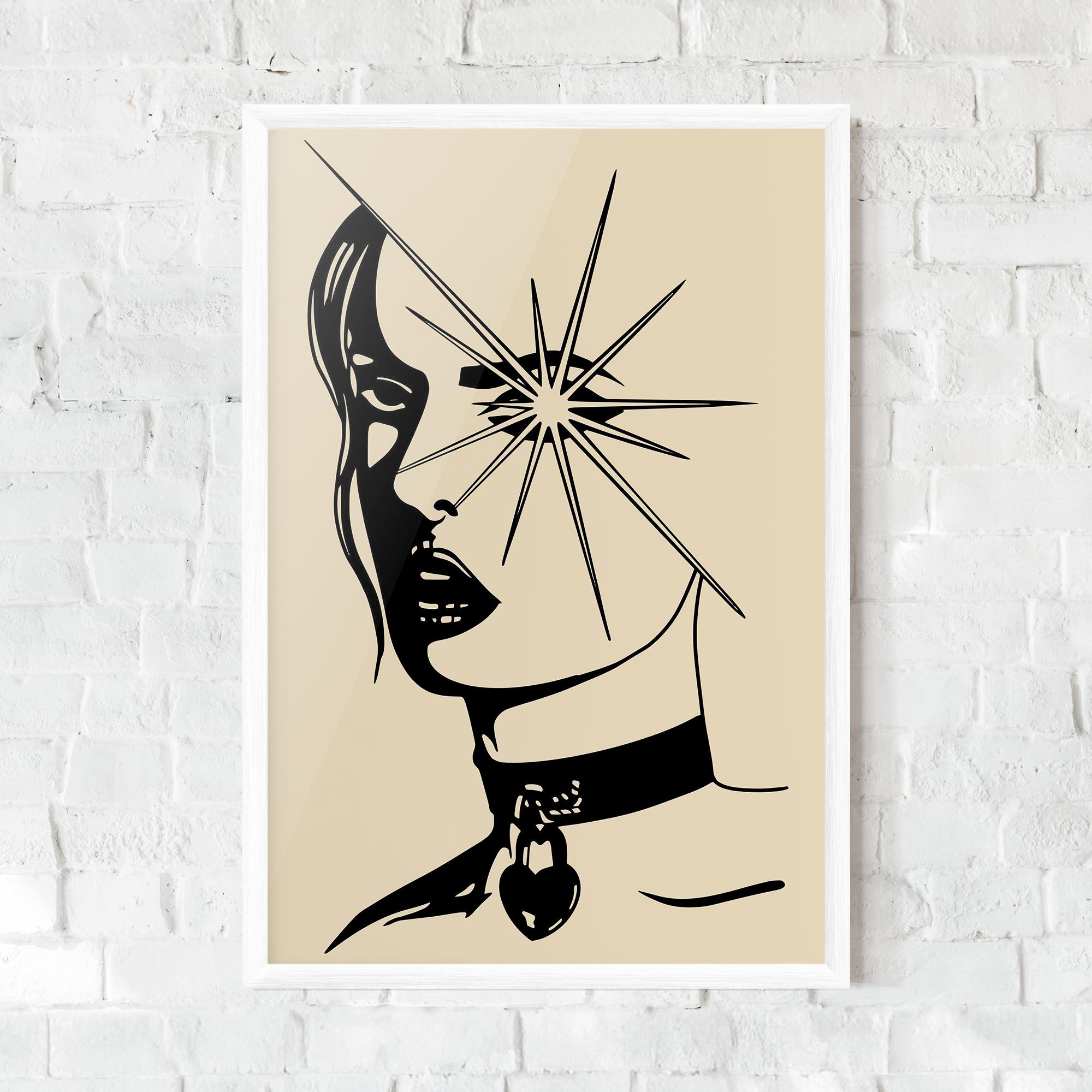 Gerahmte Poster Woman Vision Star mockup 0