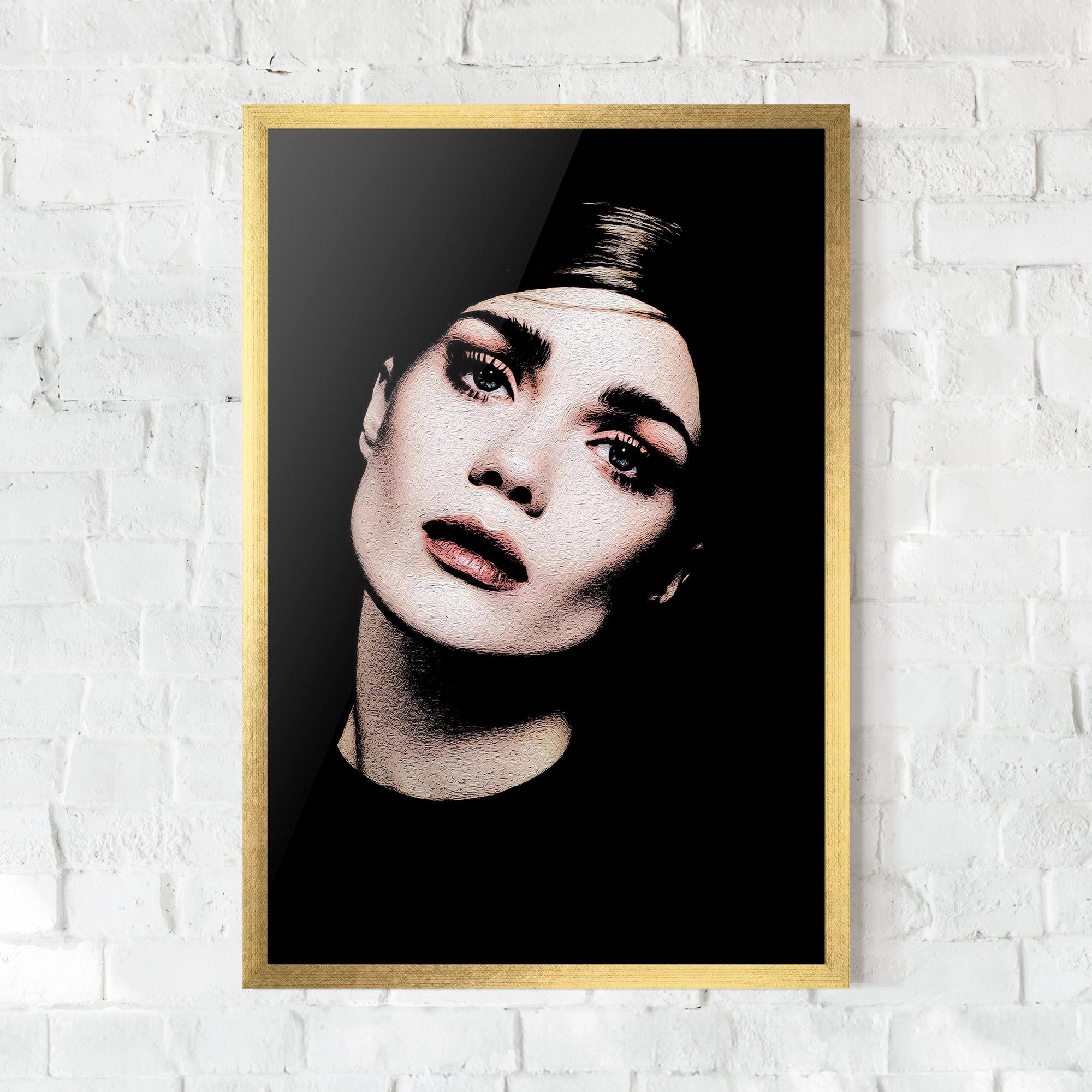 Gerahmte Poster Blue Eyes Lady mockup 0