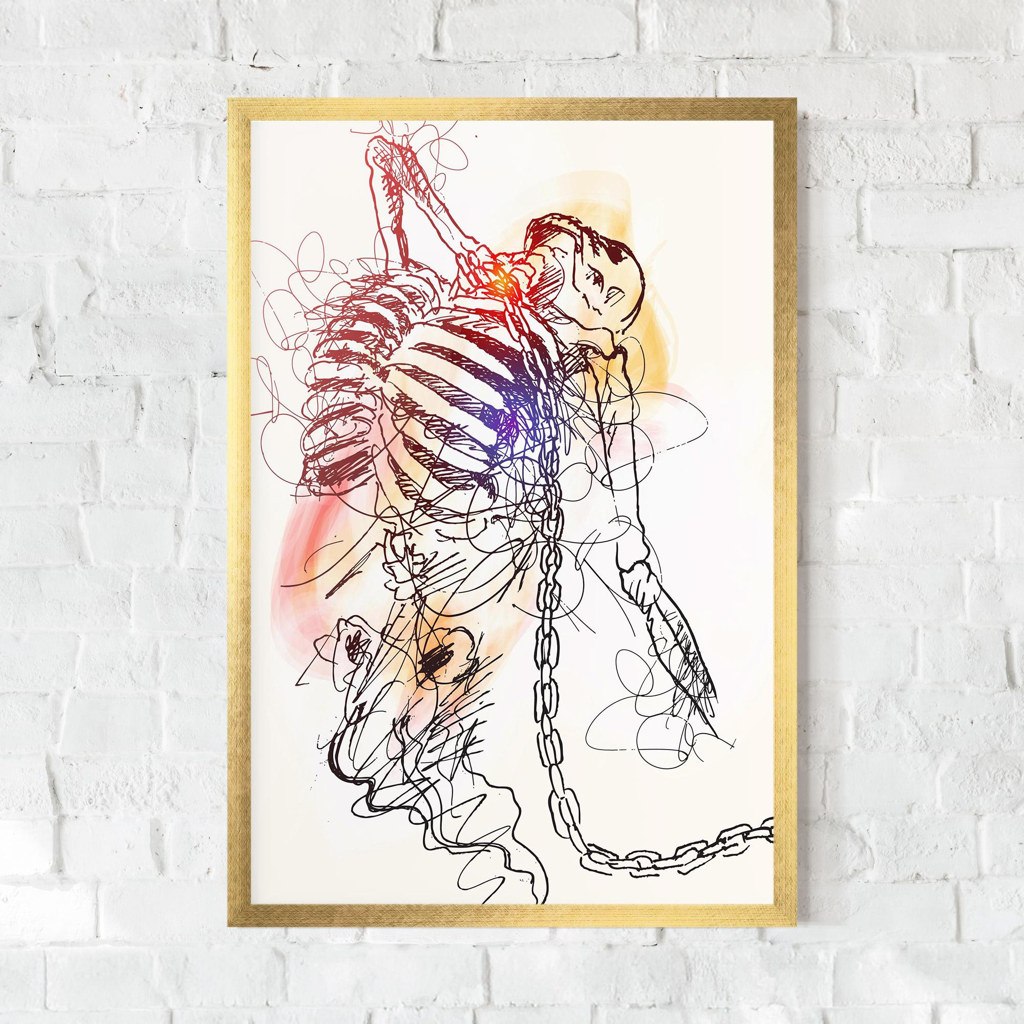 Gerahmte Poster Chain Skeleton mockup 0