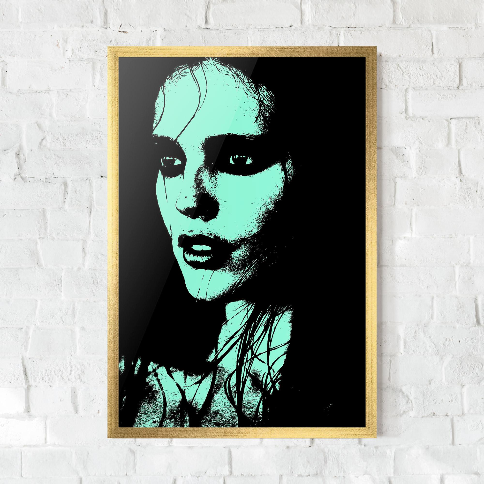 Gerahmte Poster Green Light Girl mockup 0