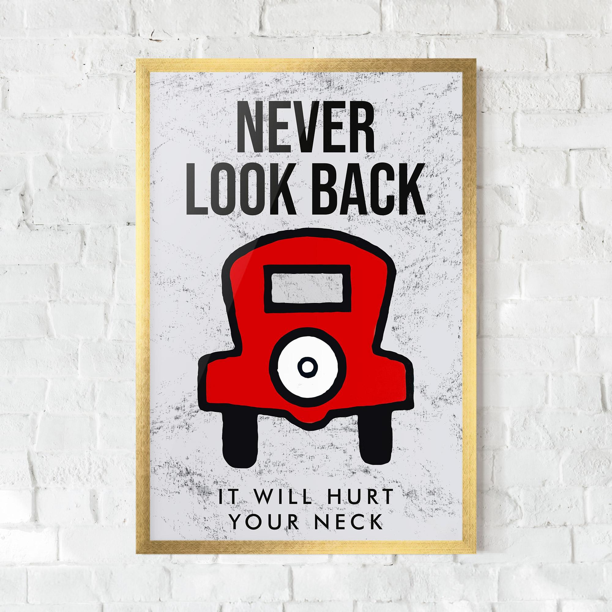 Gerahmte Poster Never Look Back mockup 0