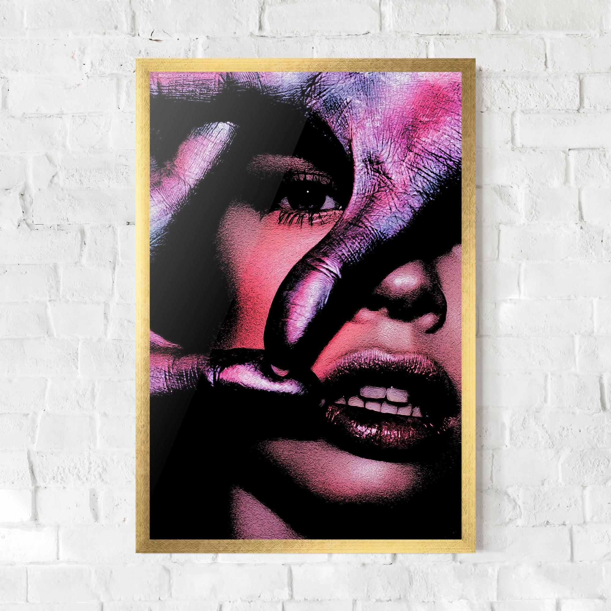 Gerahmte Poster Purple Glitter Hand mockup 0