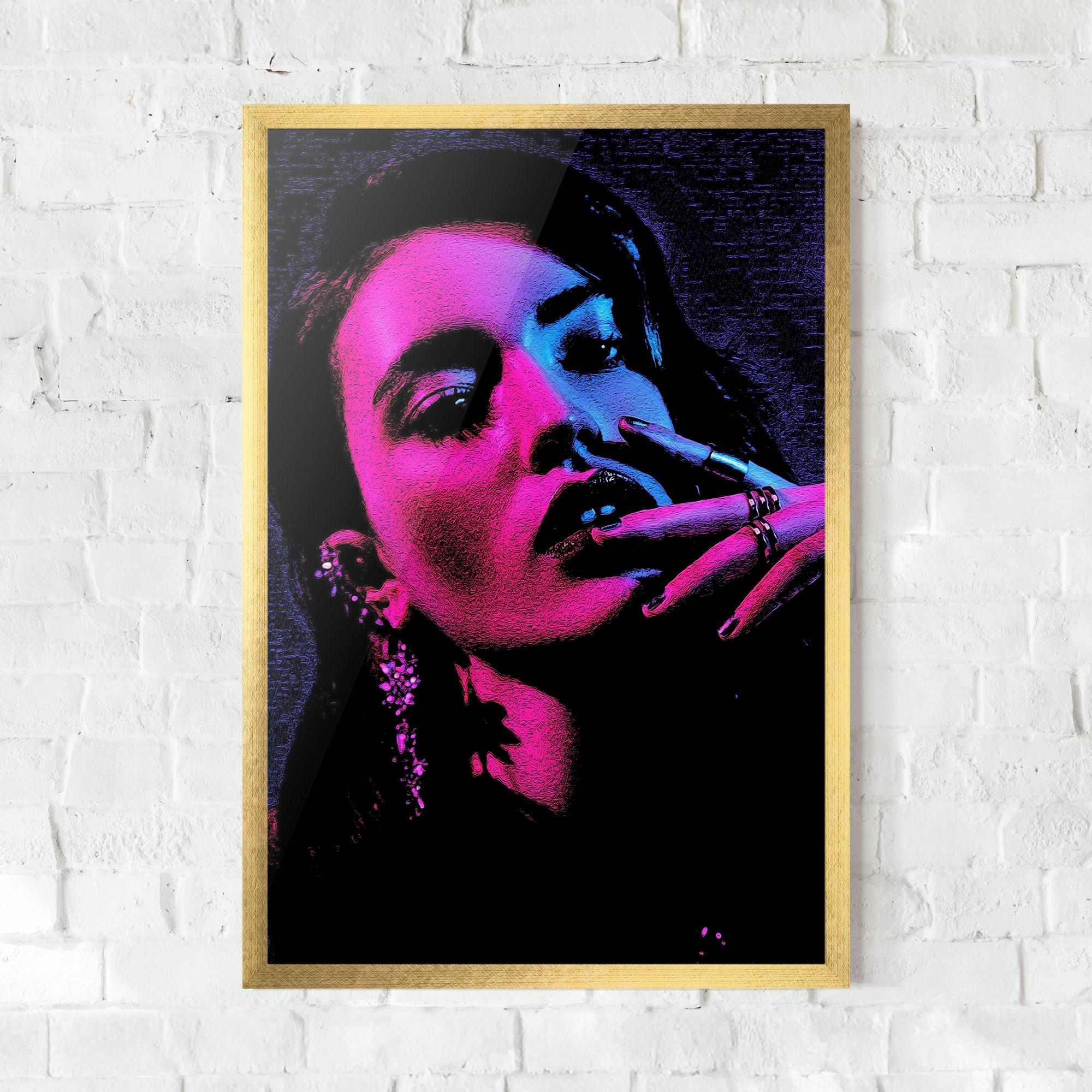Gerahmte Poster Purple Light Lady mockup 0