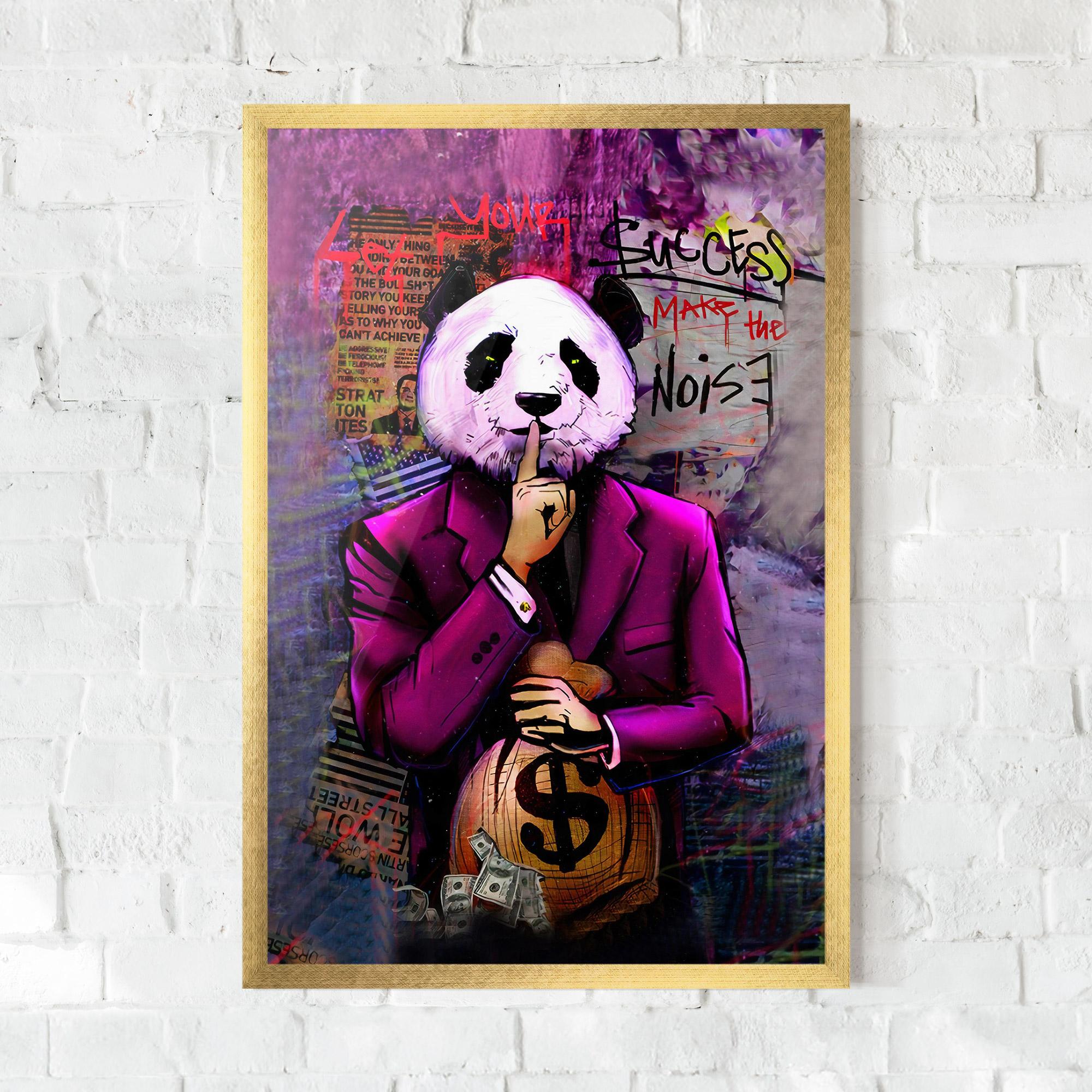 Gerahmte Poster Silence Panda mockup 0