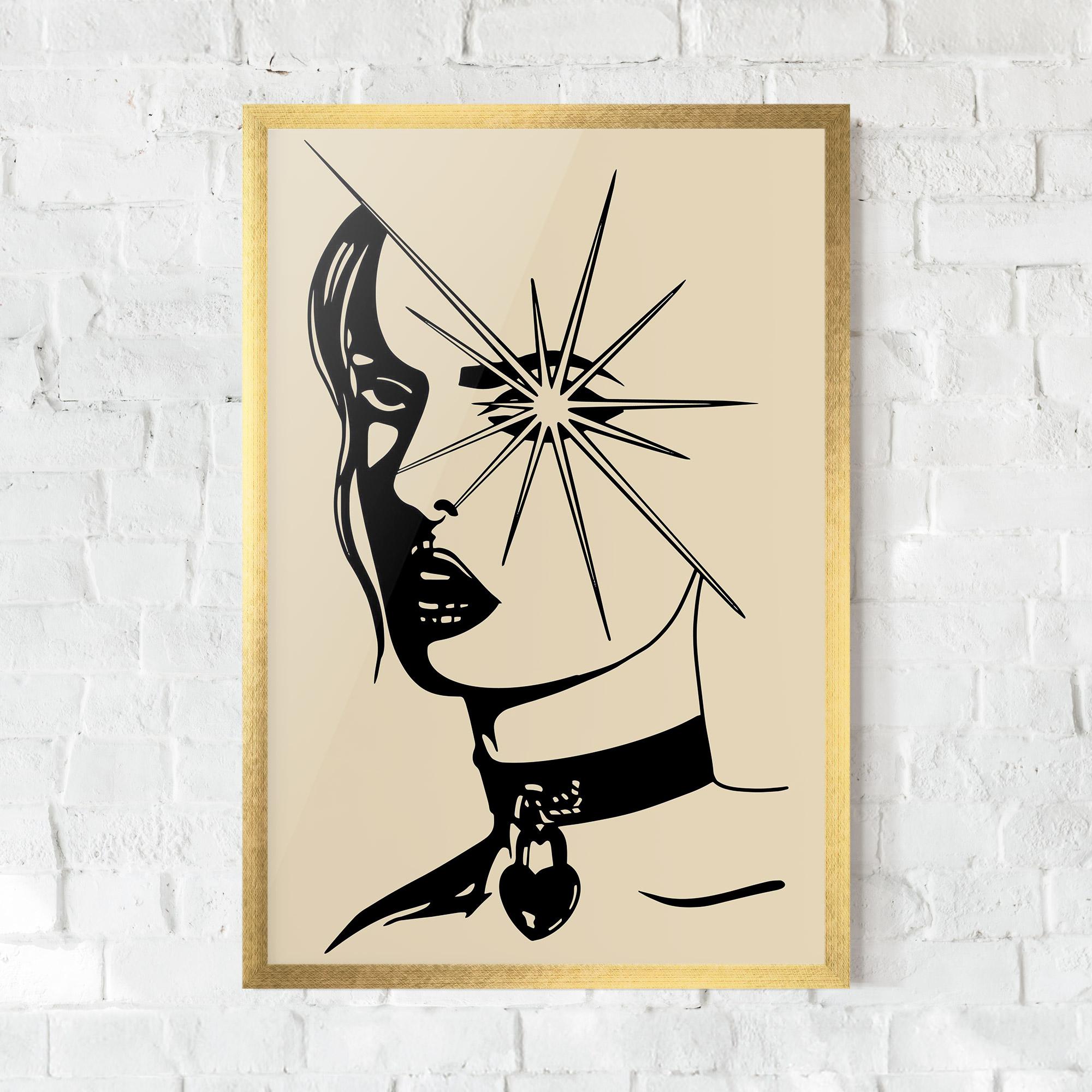 Gerahmte Poster Woman Vision Star mockup 0