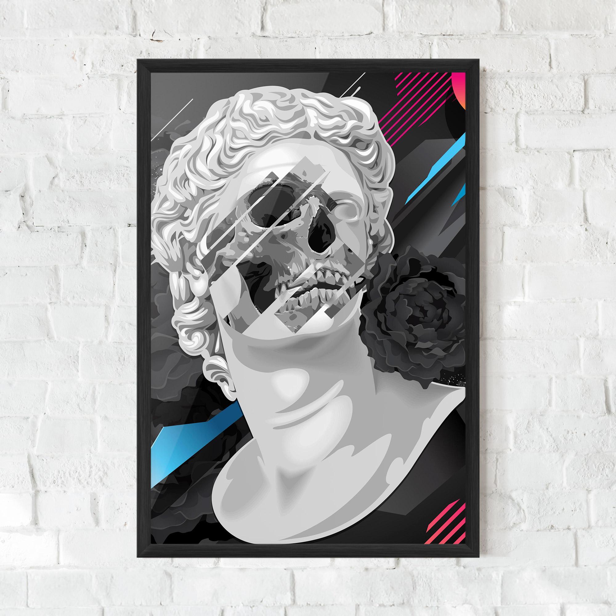 Gerahmte Poster Black Rose Statue mockup 0