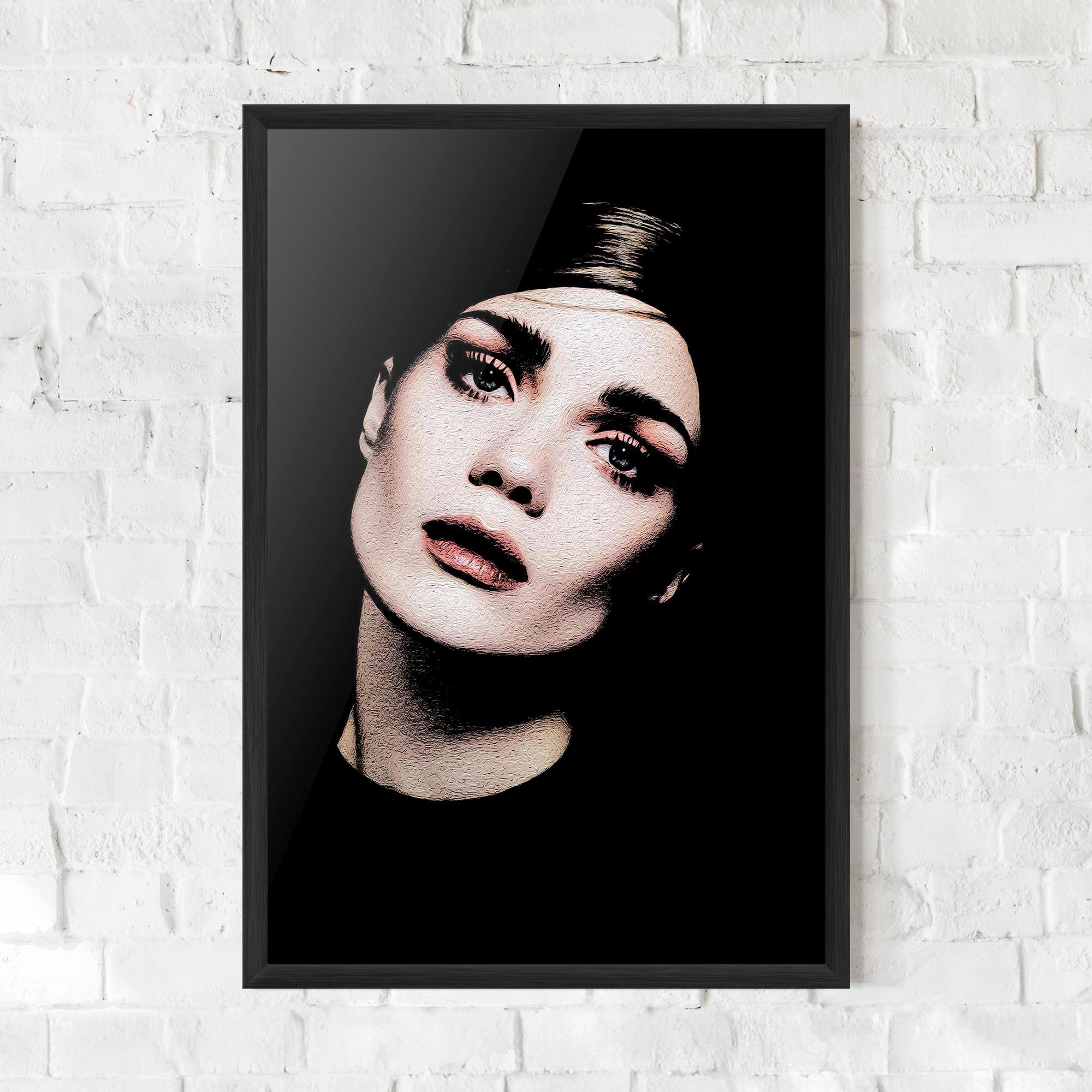 Gerahmte Poster Blue Eyes Lady mockup 0