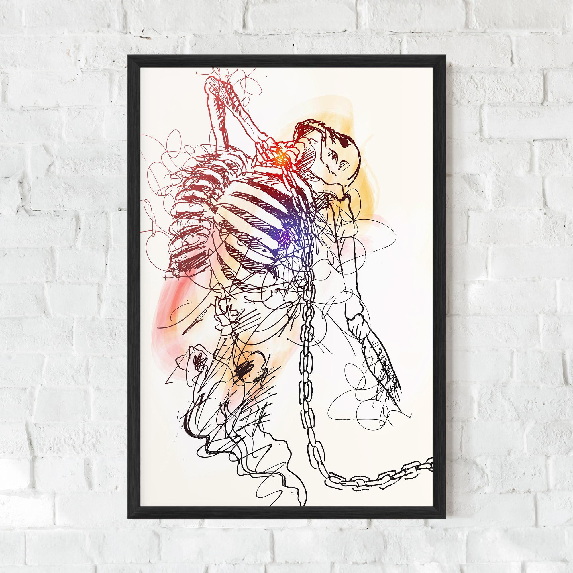 Gerahmte Poster Chain Skeleton mockup 0