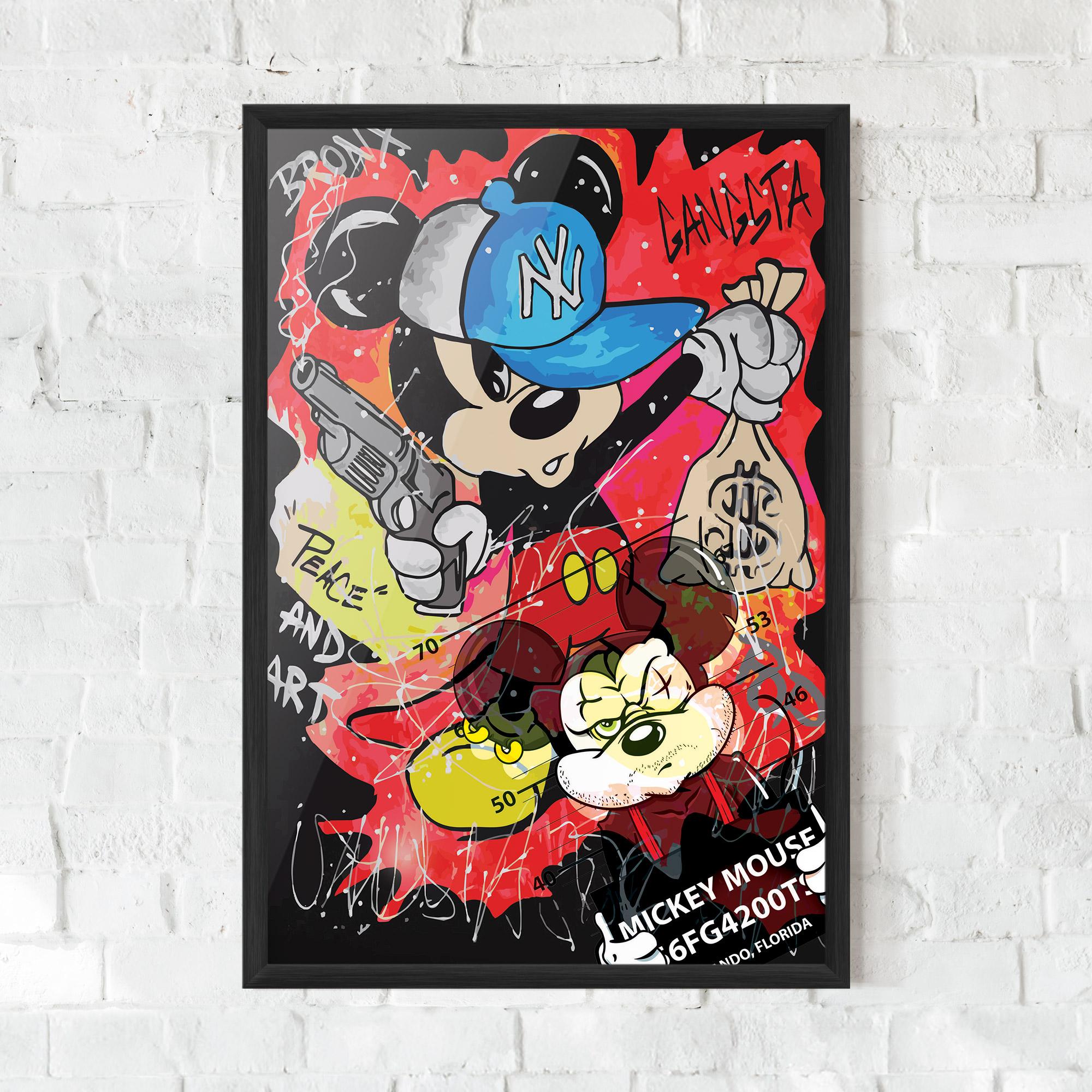Gerahmte Poster Gangsta Mickey mockup 0