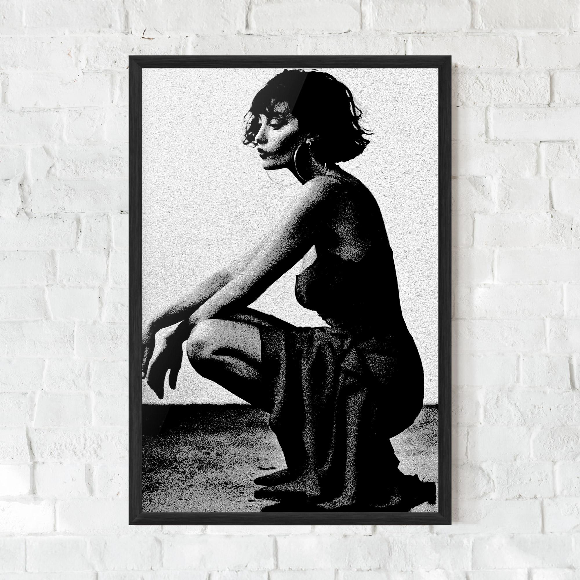 Gerahmte Poster Grey Long Dress mockup 0