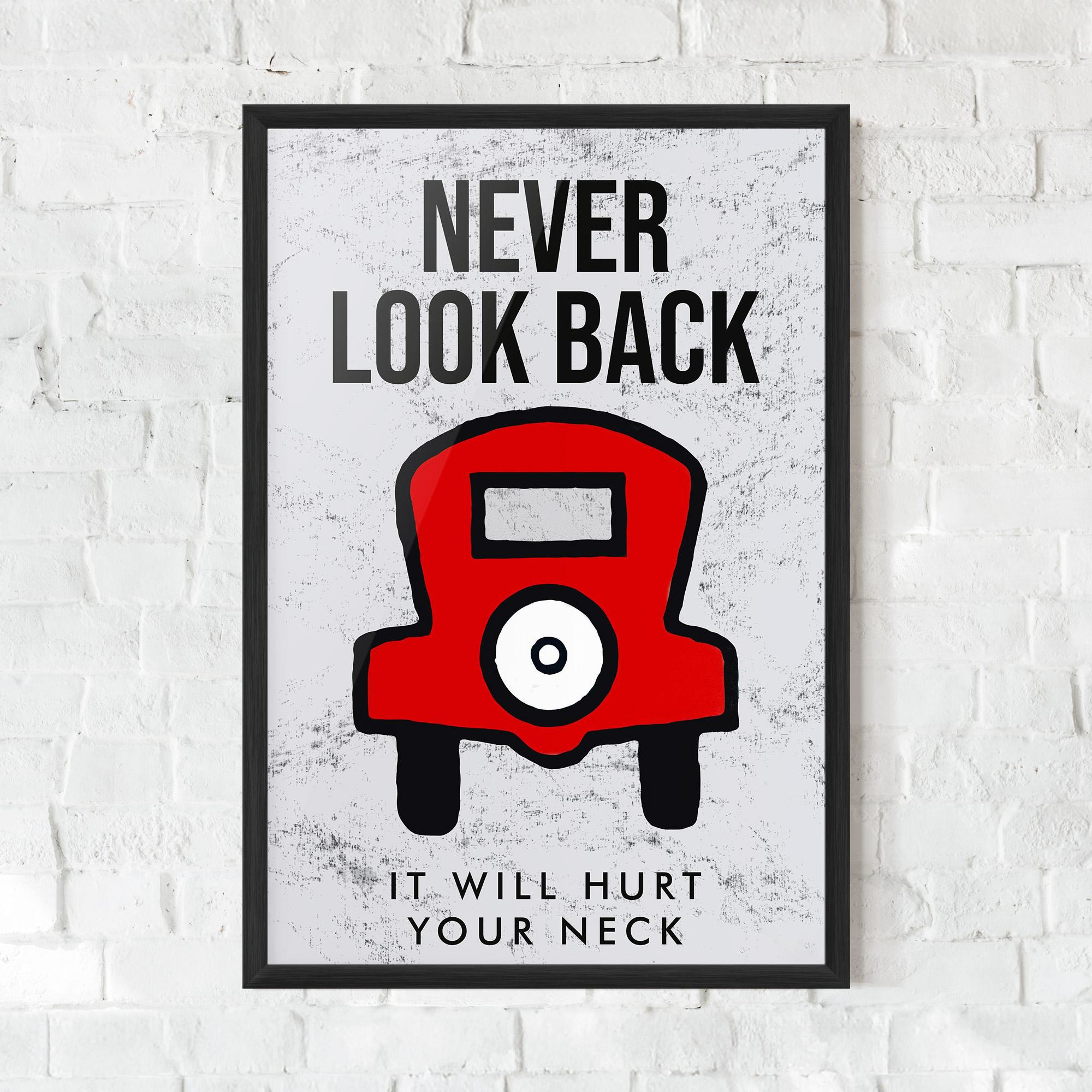 Gerahmte Poster Never Look Back mockup 0