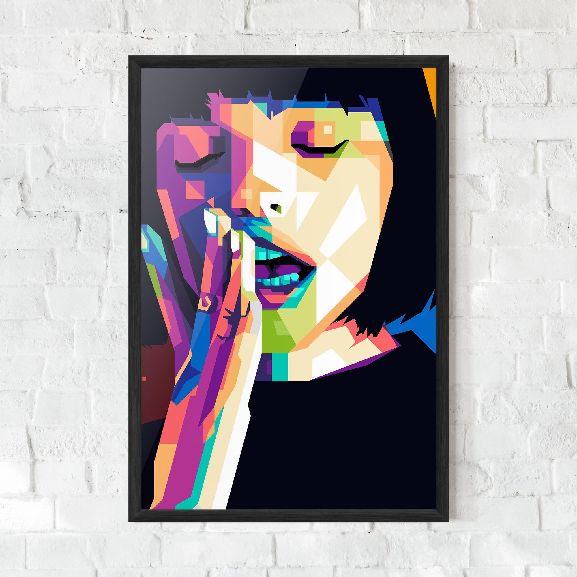 Gerahmte Poster Polygonal Pretty Girl mockup 0