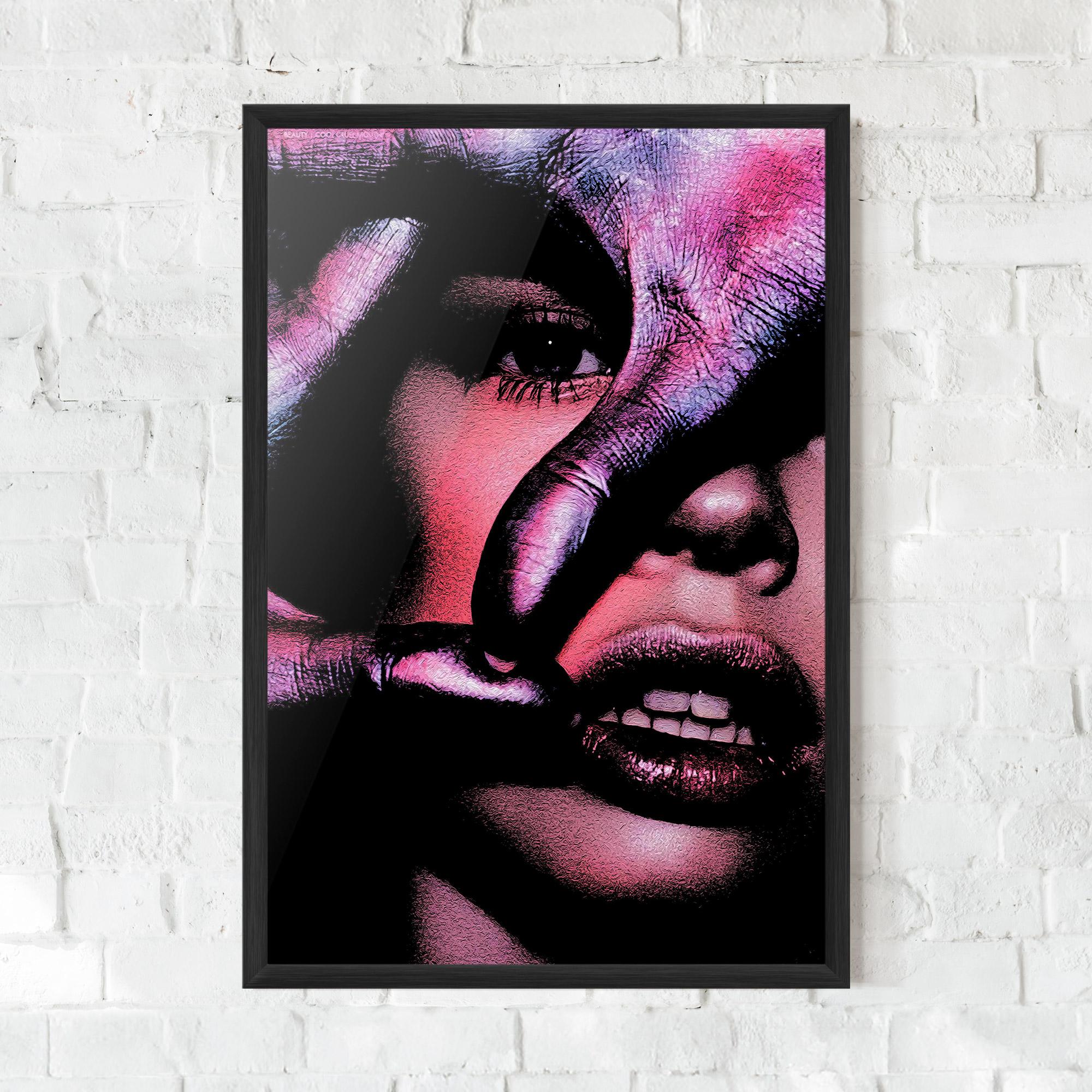 Gerahmte Poster Purple Glitter Hand mockup 0