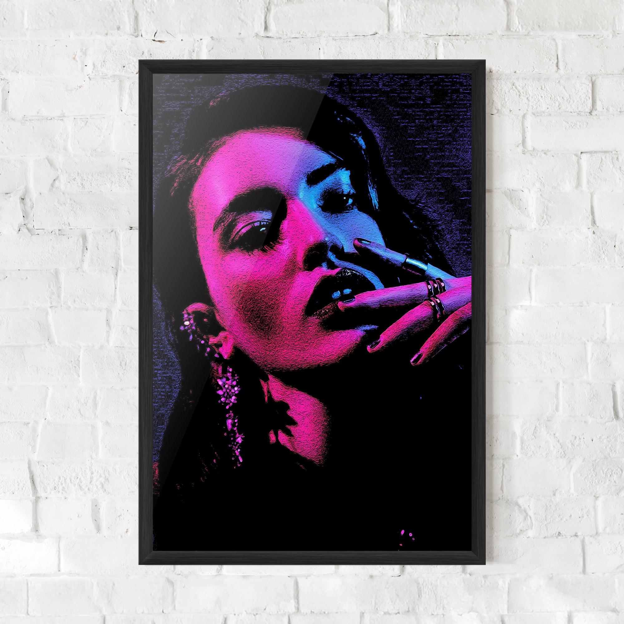 Gerahmte Poster Purple Light Lady mockup 0