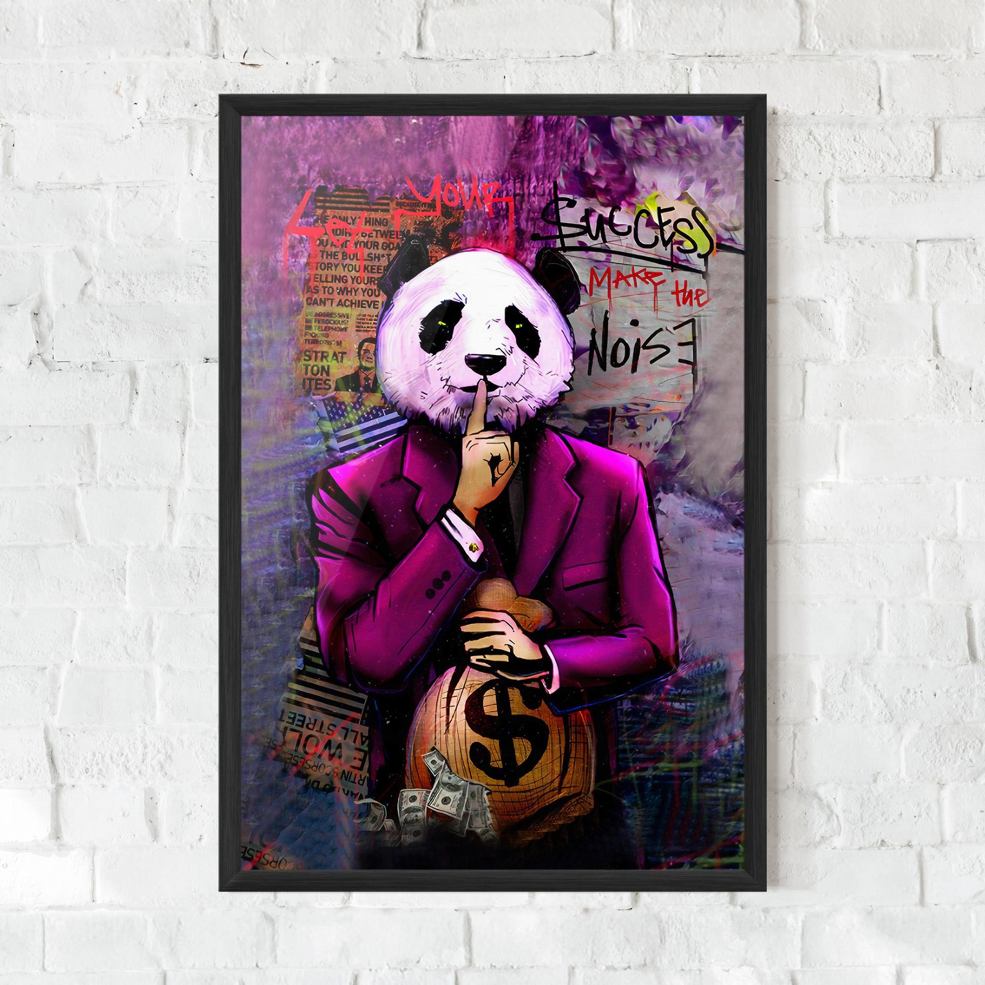Gerahmte Poster Silence Panda mockup 0