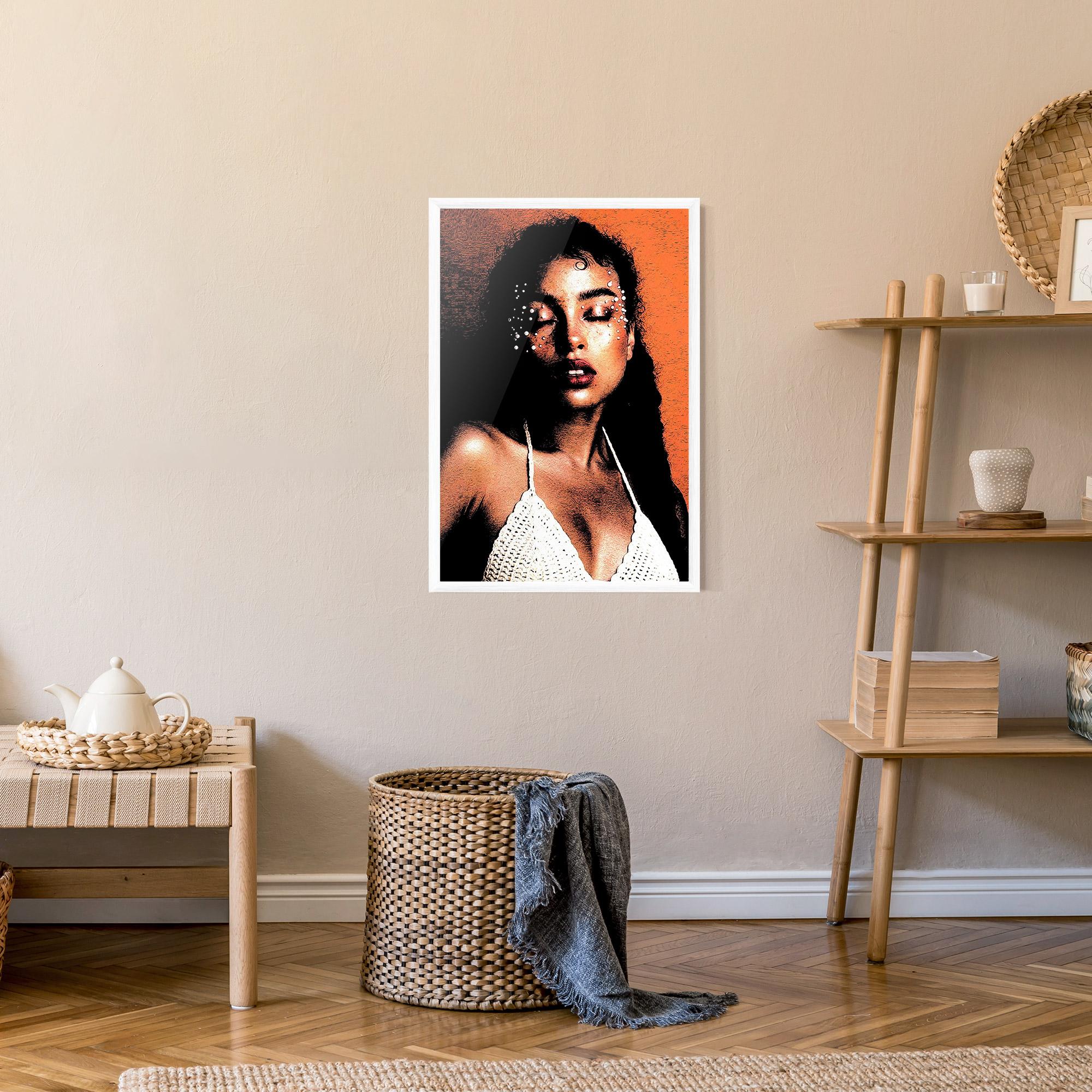 Gerahmte Poster Black Pearls Lady mockup 9