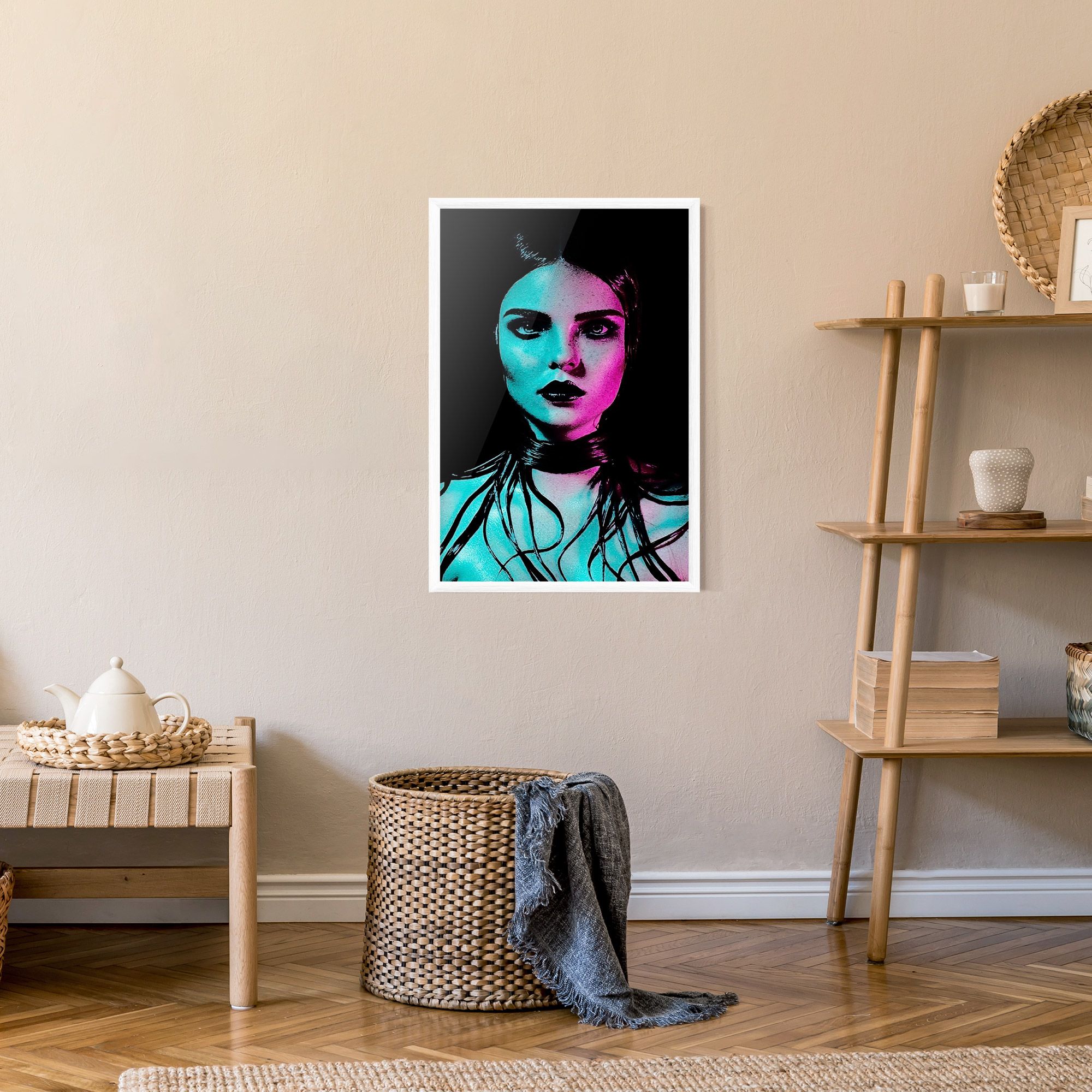 Pink Blue Light Girl mockup 9
