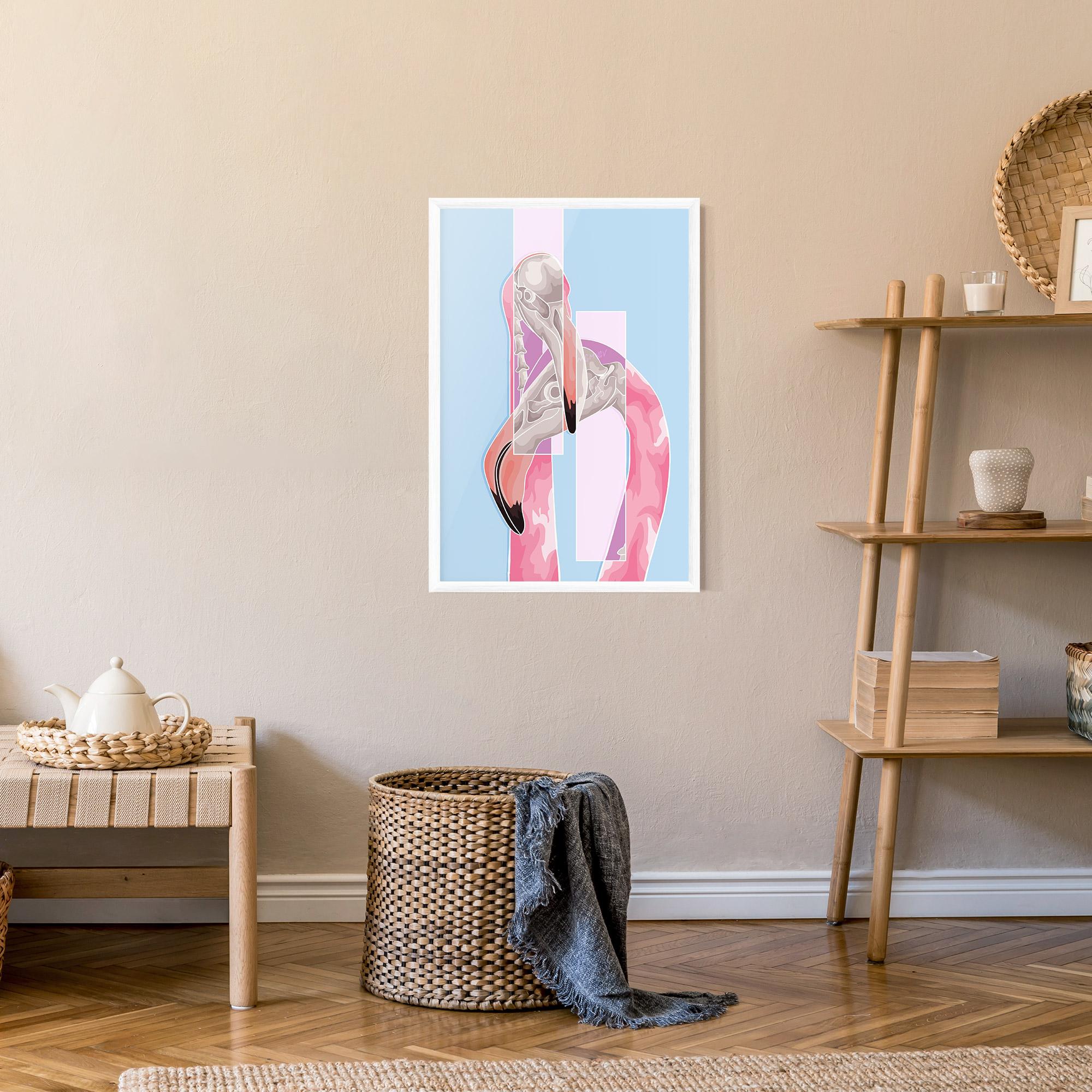 Gerahmte Poster Pink Skull Flamingo mockup 9