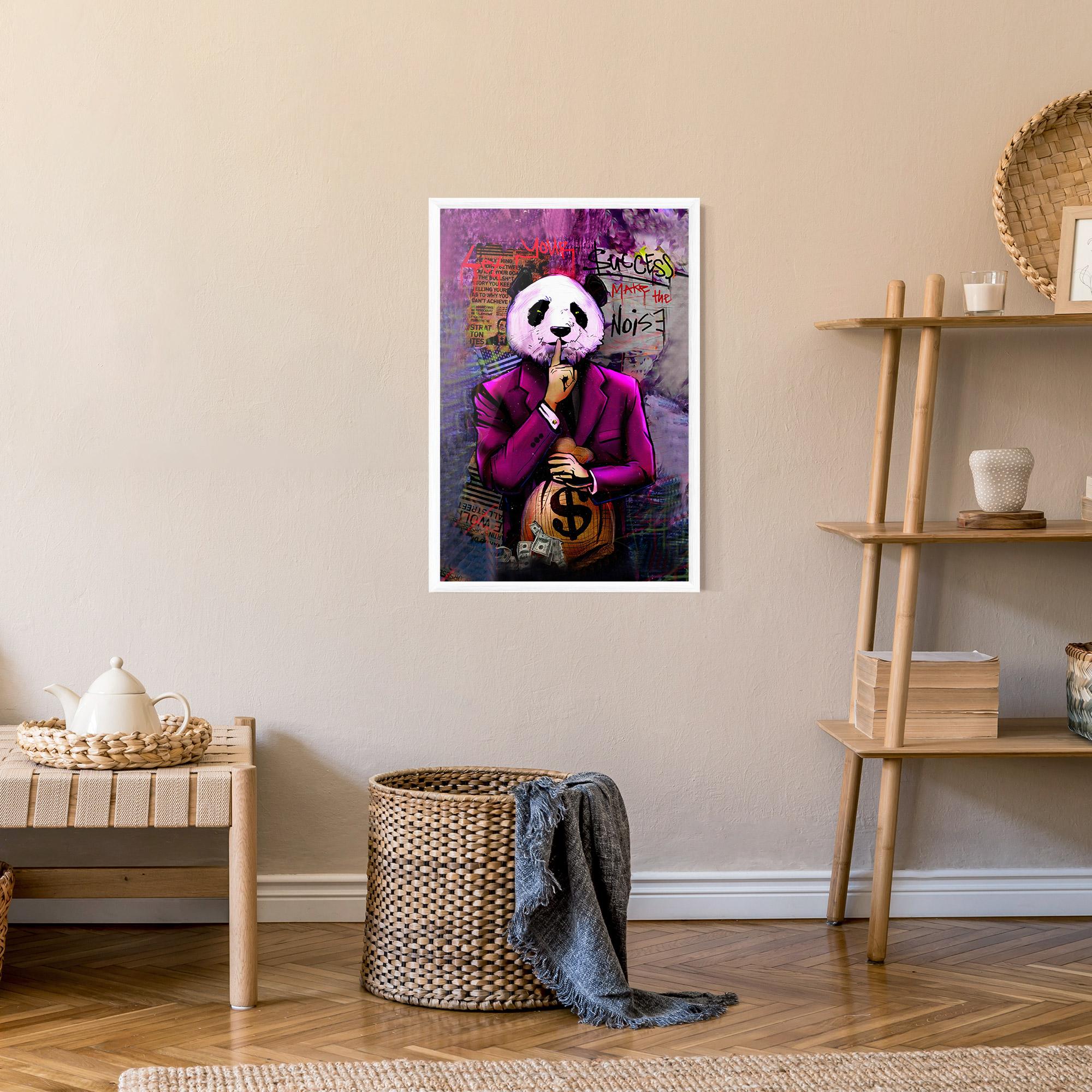 Gerahmte Poster Silence Panda mockup 9