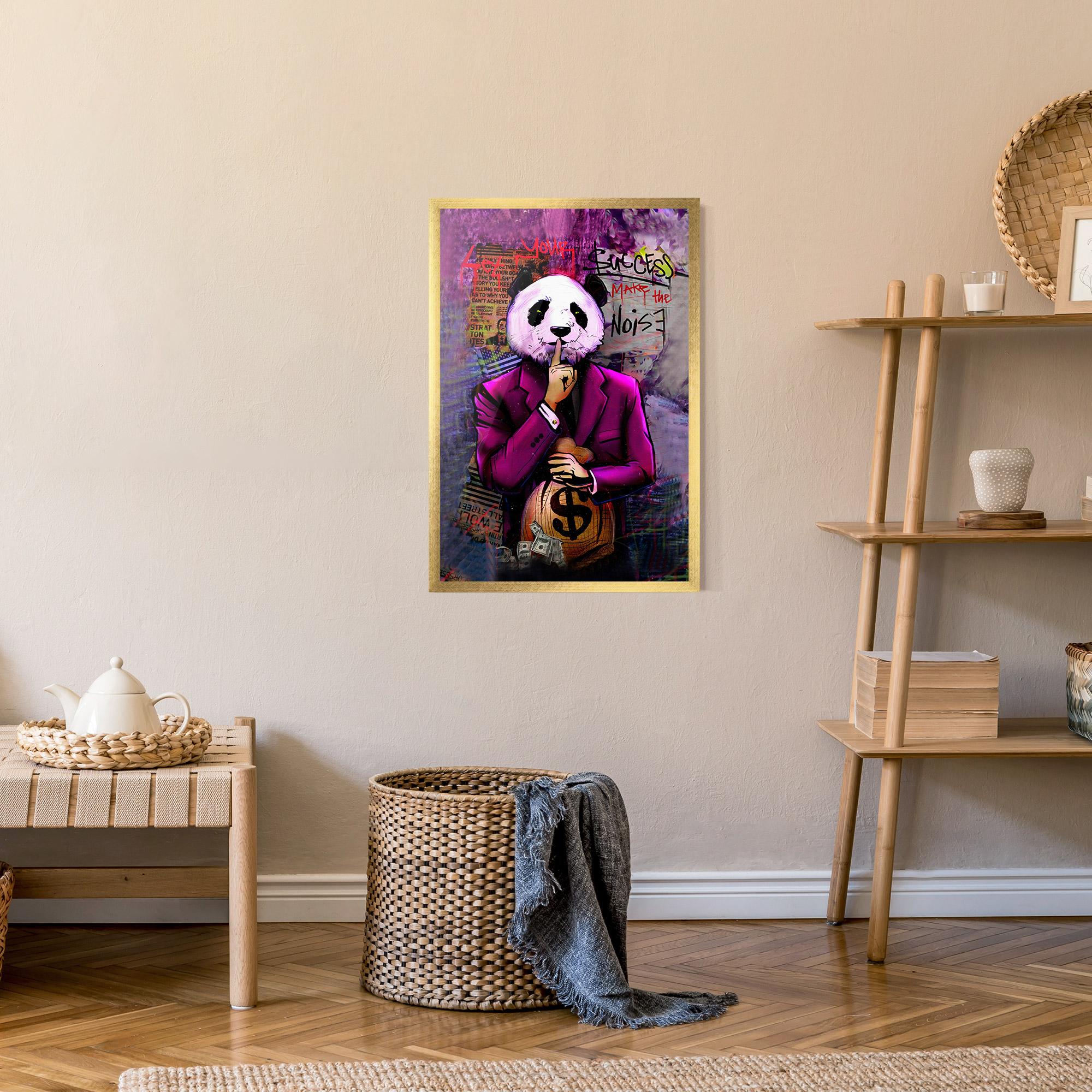 Gerahmte Poster Silence Panda mockup 9