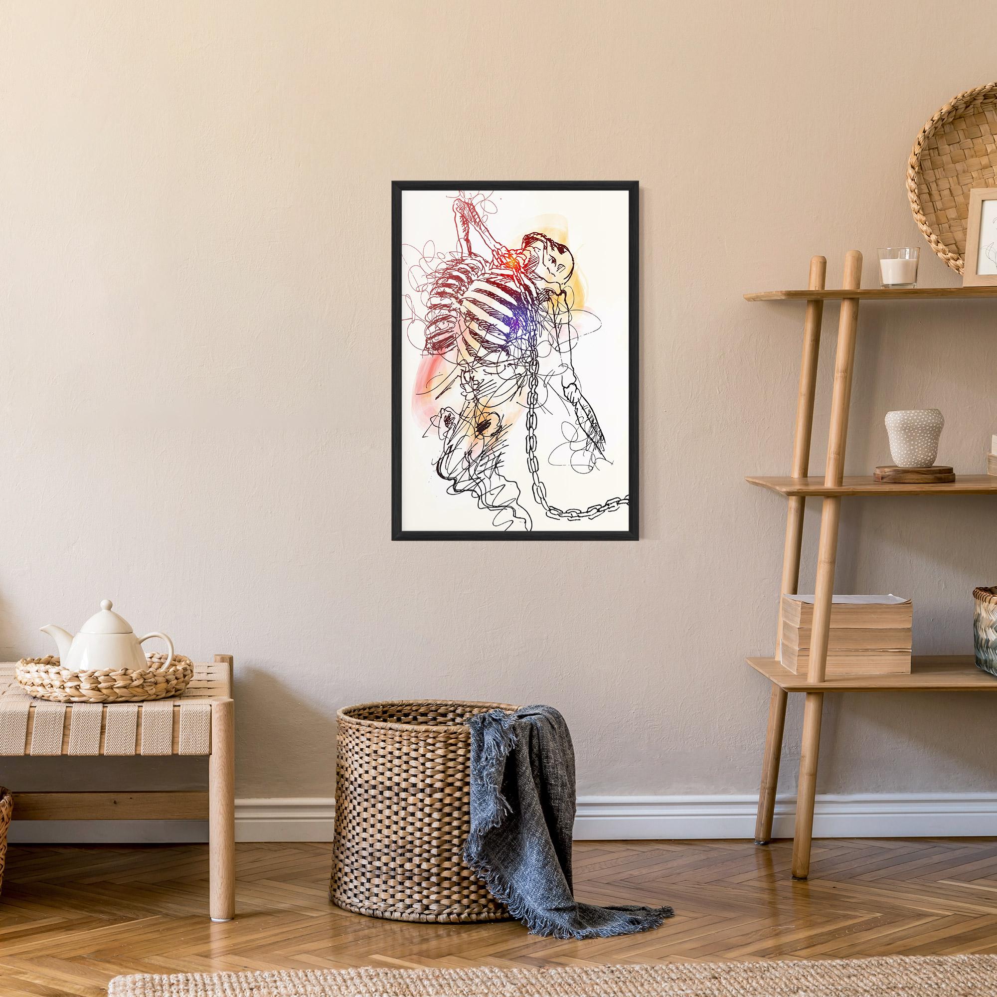 Gerahmte Poster Chain Skeleton mockup 9