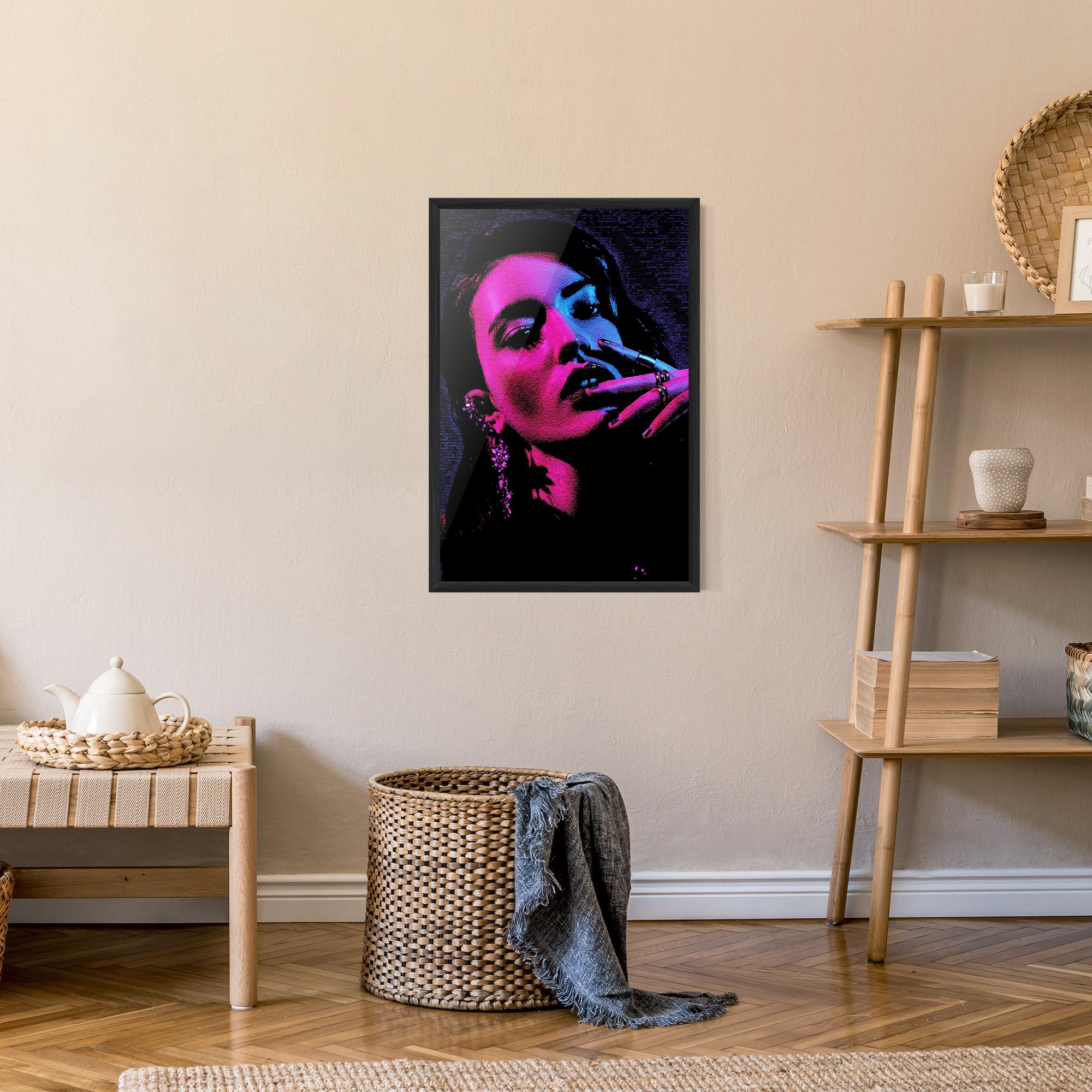Gerahmte Poster Purple Light Lady mockup 9