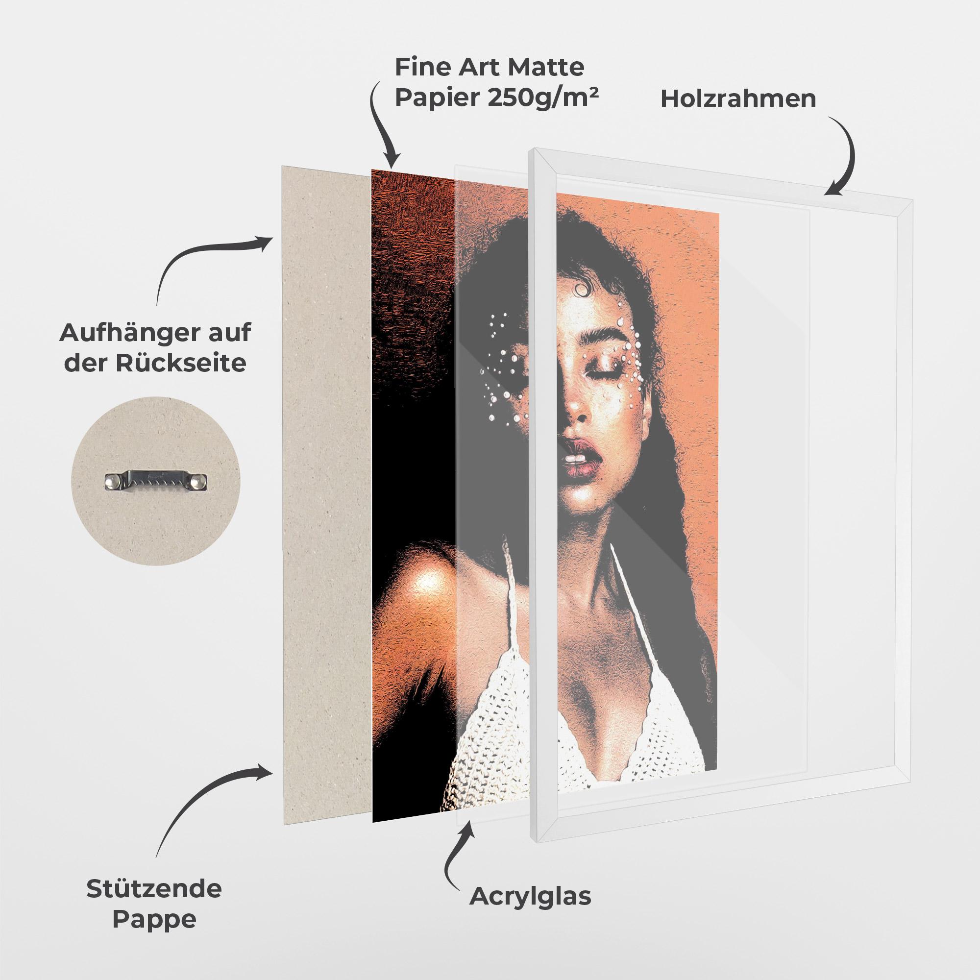 Gerahmte Poster Black Pearls Lady mockup 1