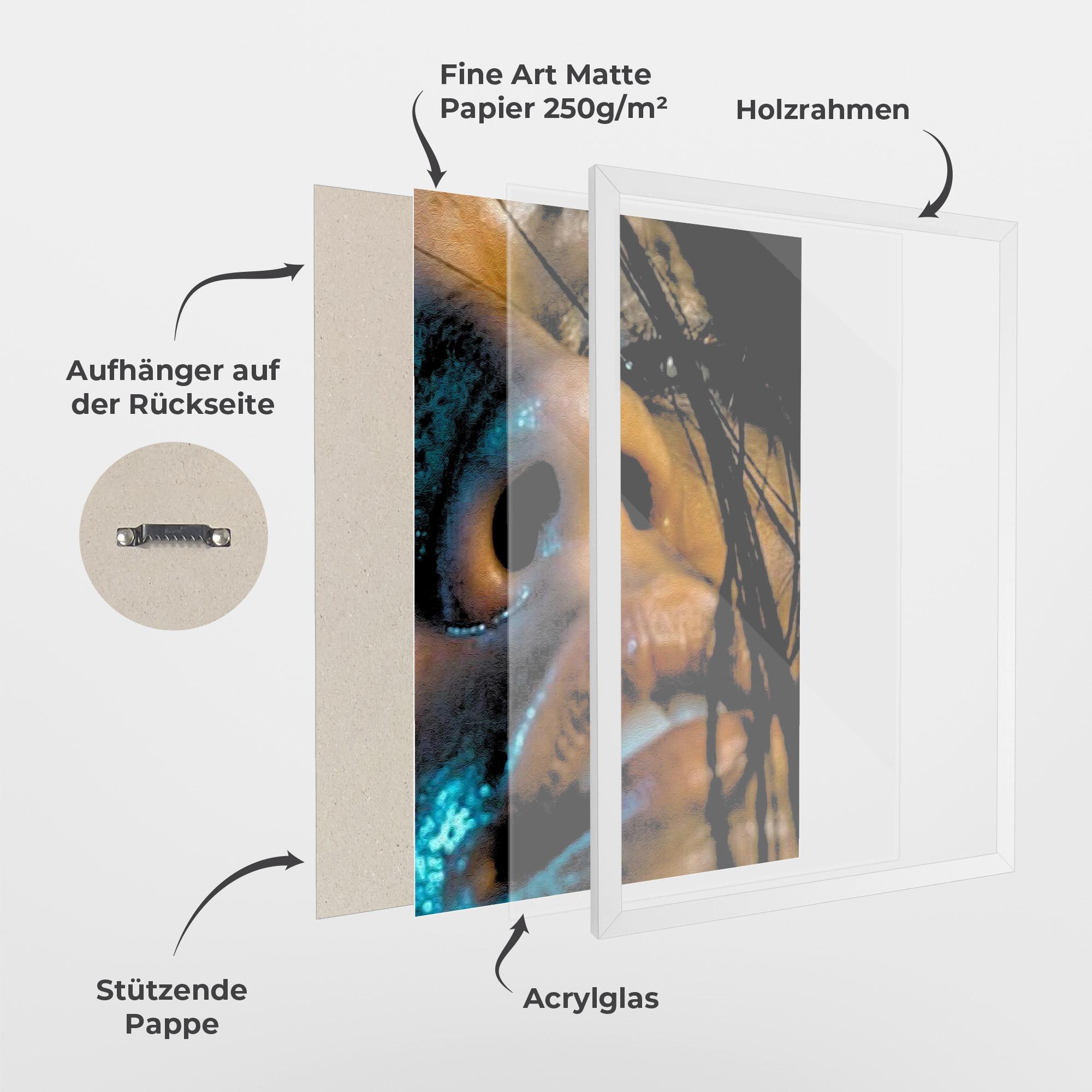 Gerahmte Poster Blue Light Face mockup 1