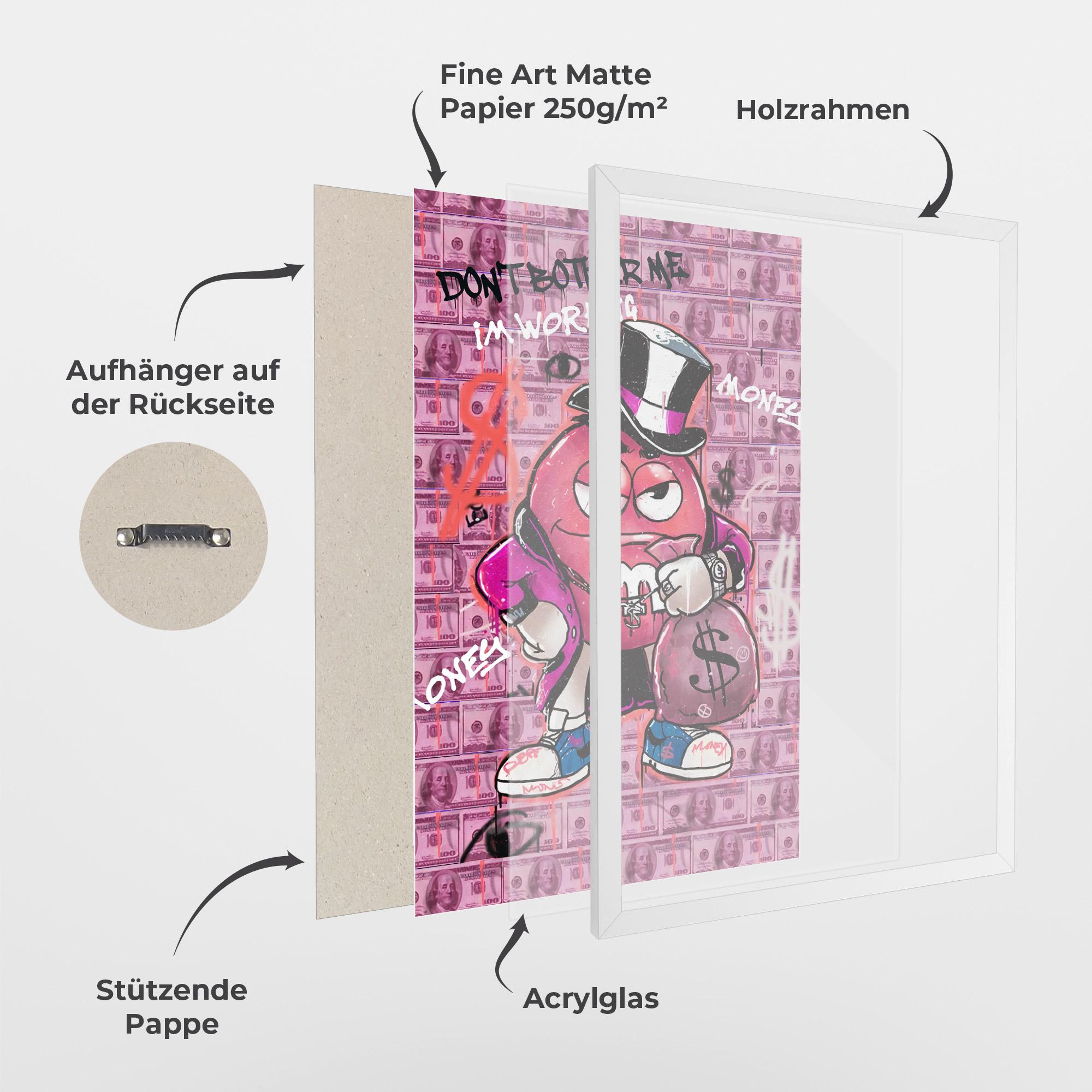 Gerahmte Poster Give Me Your Money mockup 1