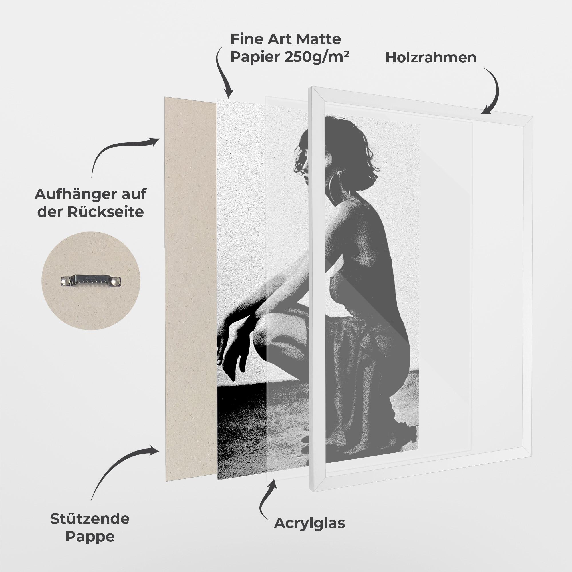 Gerahmte Poster Grey Long Dress mockup 1