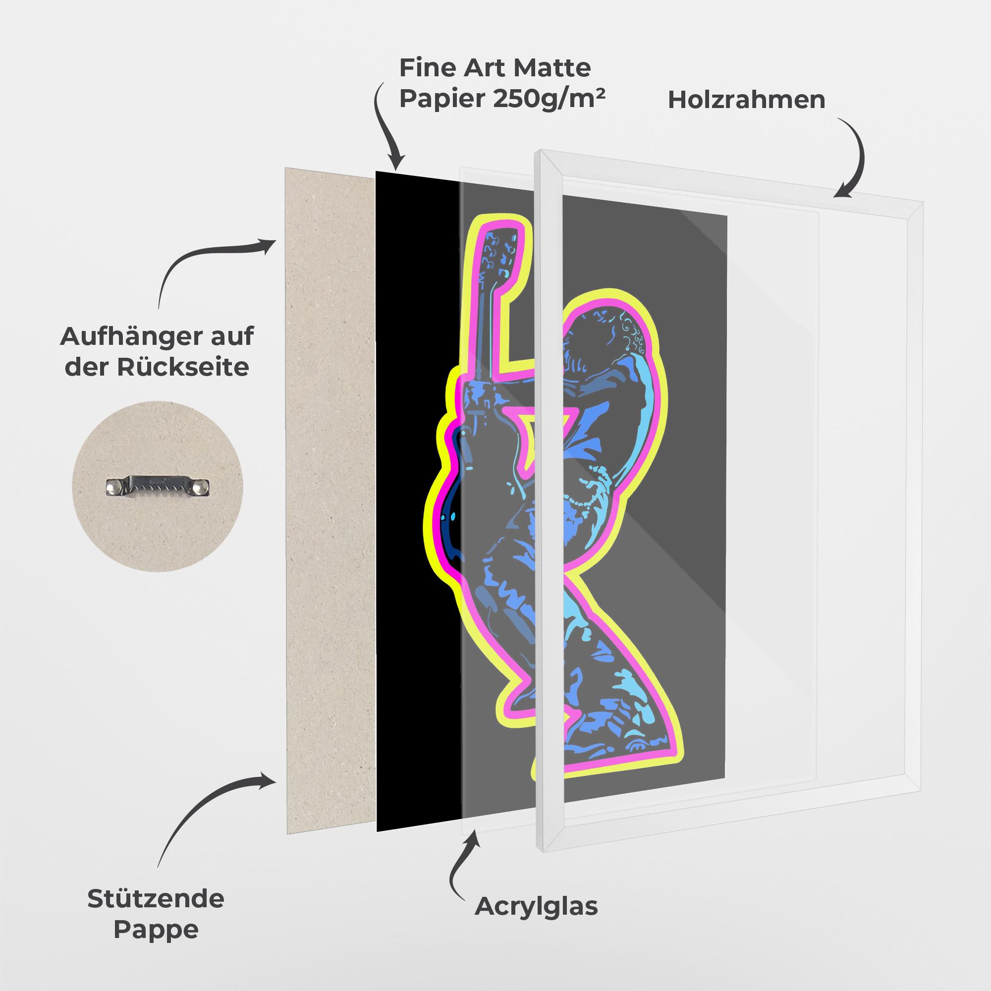 Gerahmte Poster Guitarist Art mockup 1
