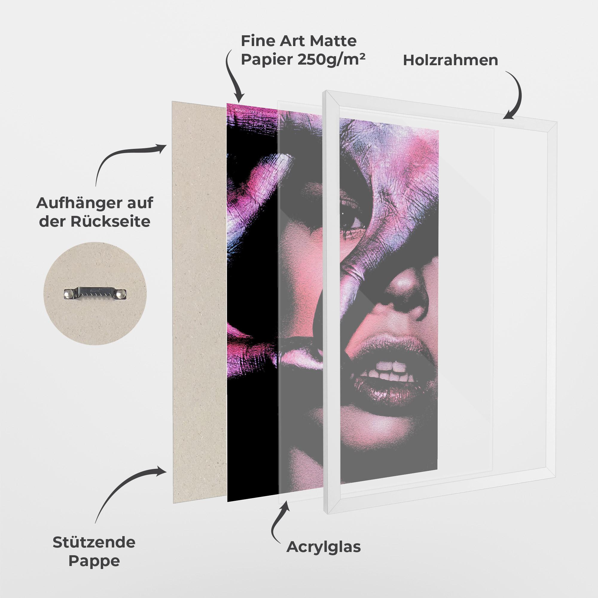 Gerahmte Poster Purple Glitter Hand mockup 1