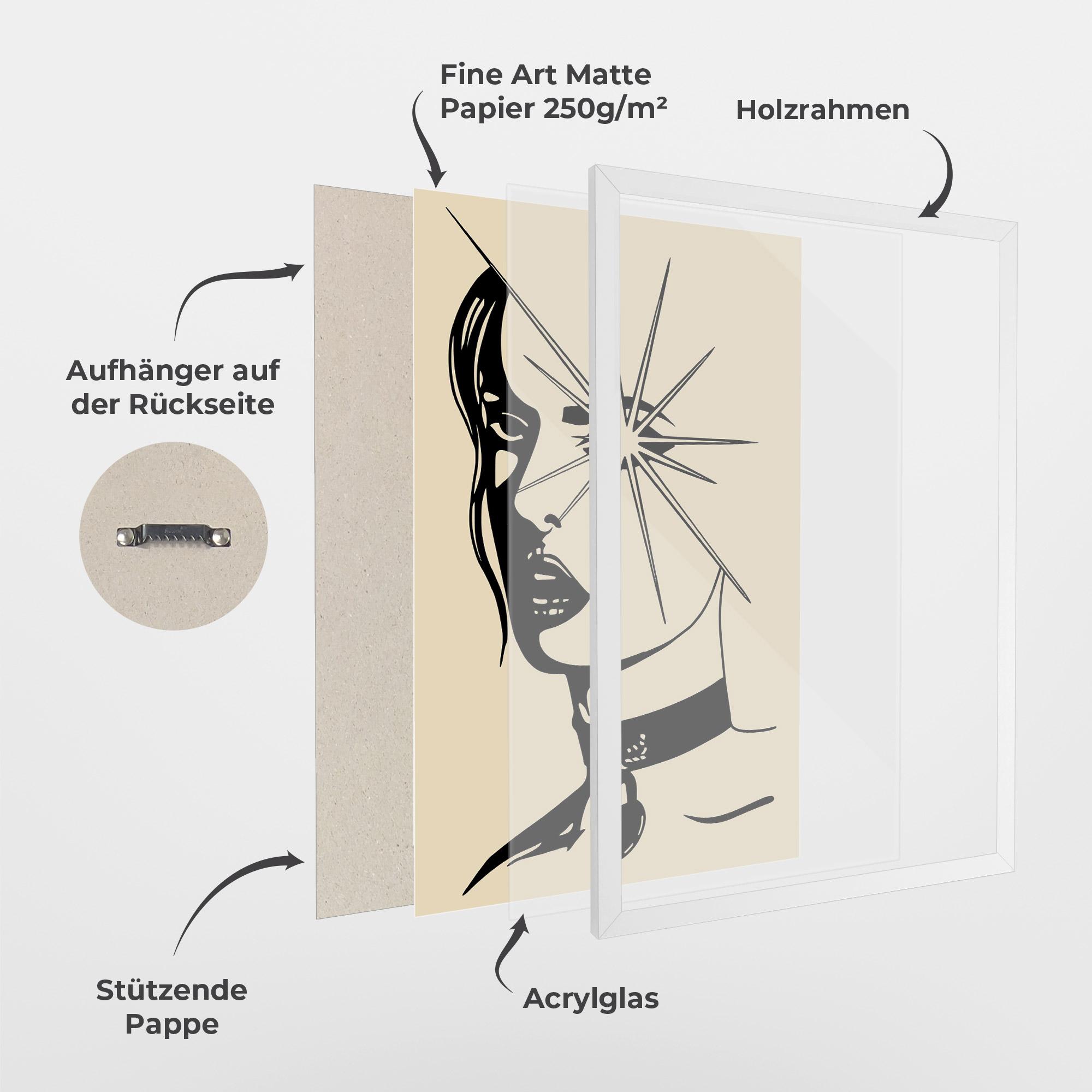 Gerahmte Poster Woman Vision Star mockup 1