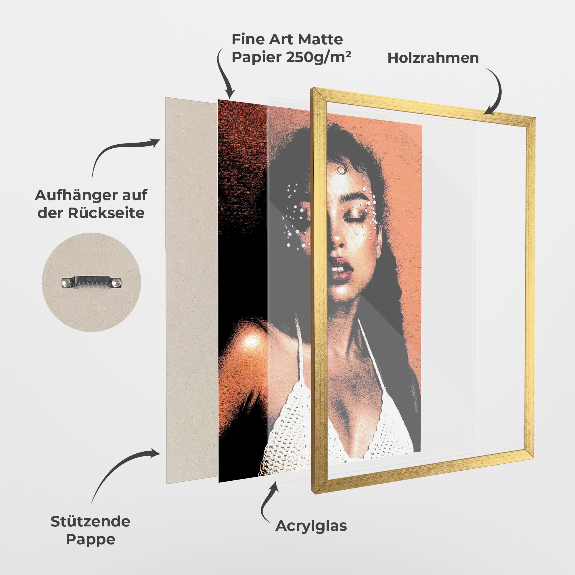 Gerahmte Poster Black Pearls Lady mockup 1
