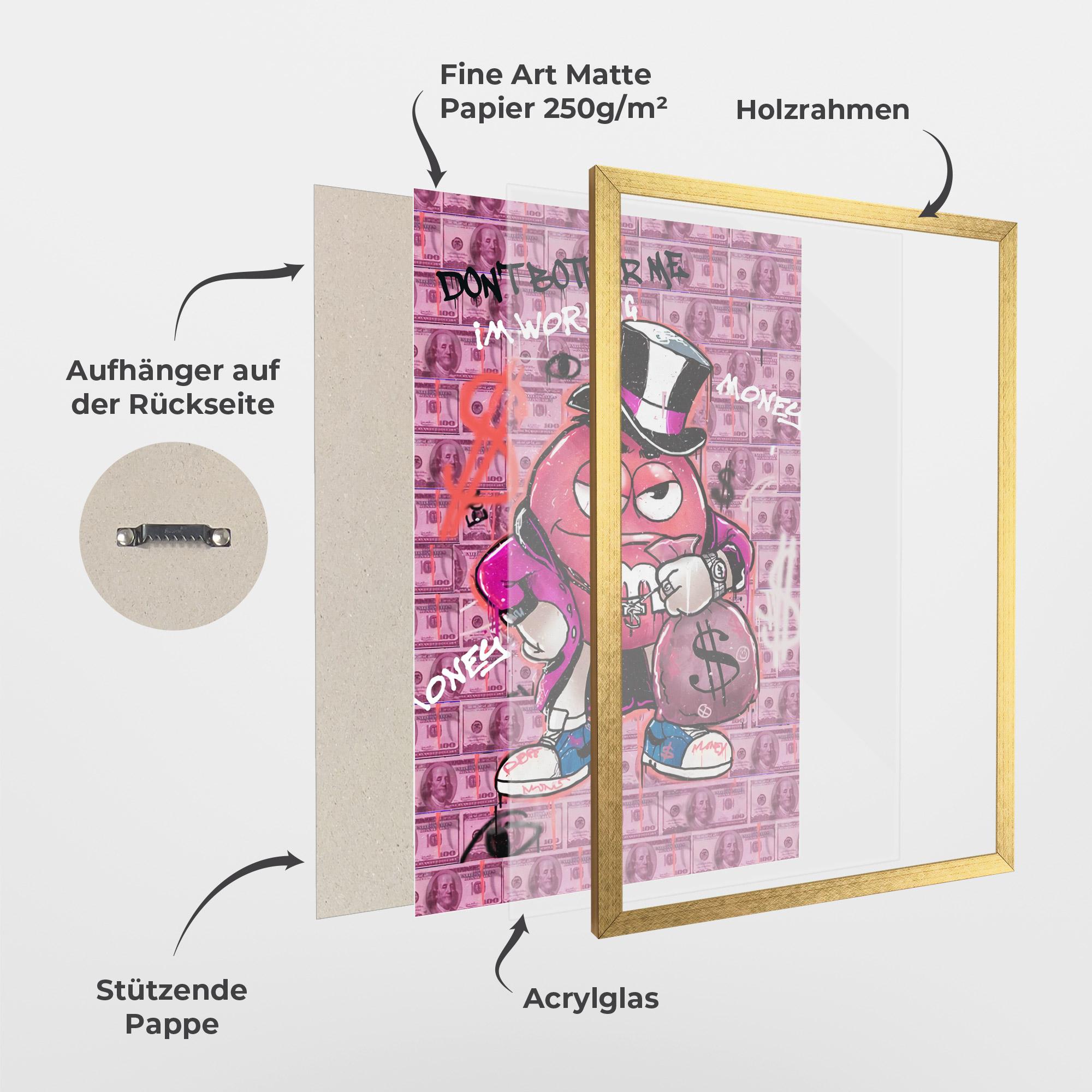 Gerahmte Poster Give Me Your Money mockup 1