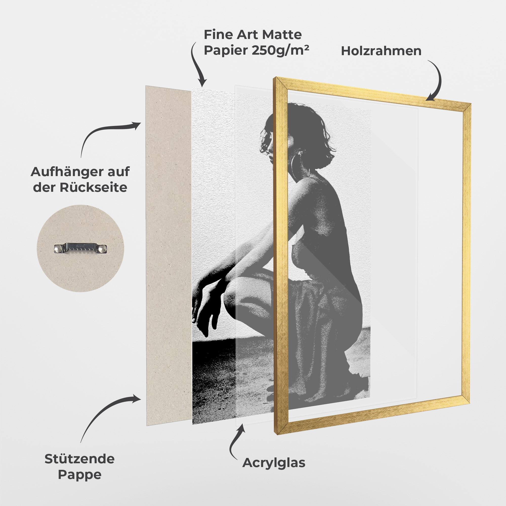 Gerahmte Poster Grey Long Dress mockup 1