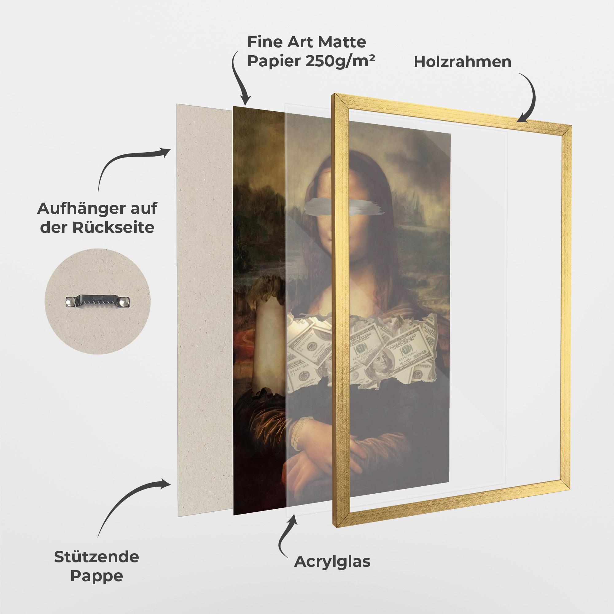 Gerahmte Poster Money Lisa mockup 1