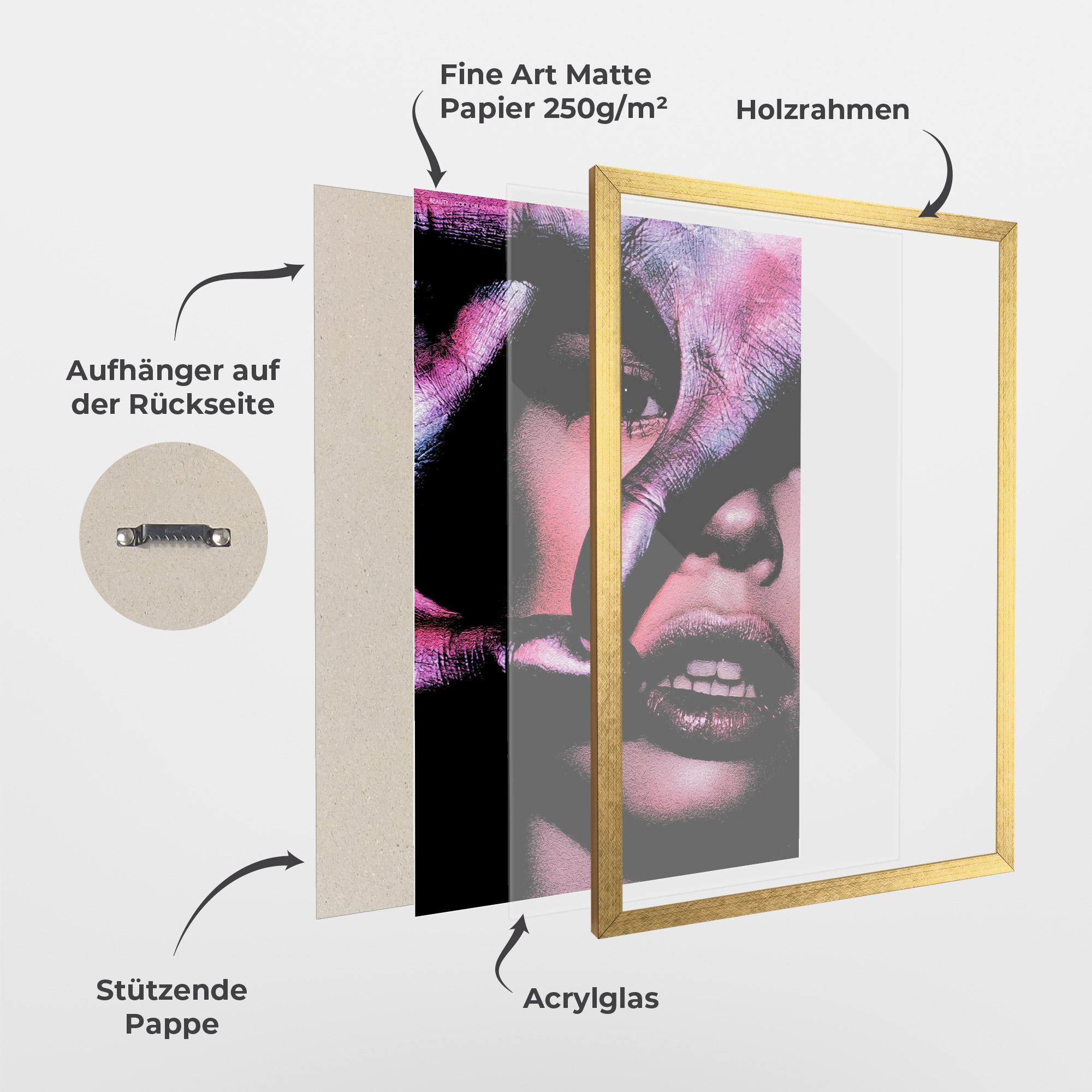 Gerahmte Poster Purple Glitter Hand mockup 1