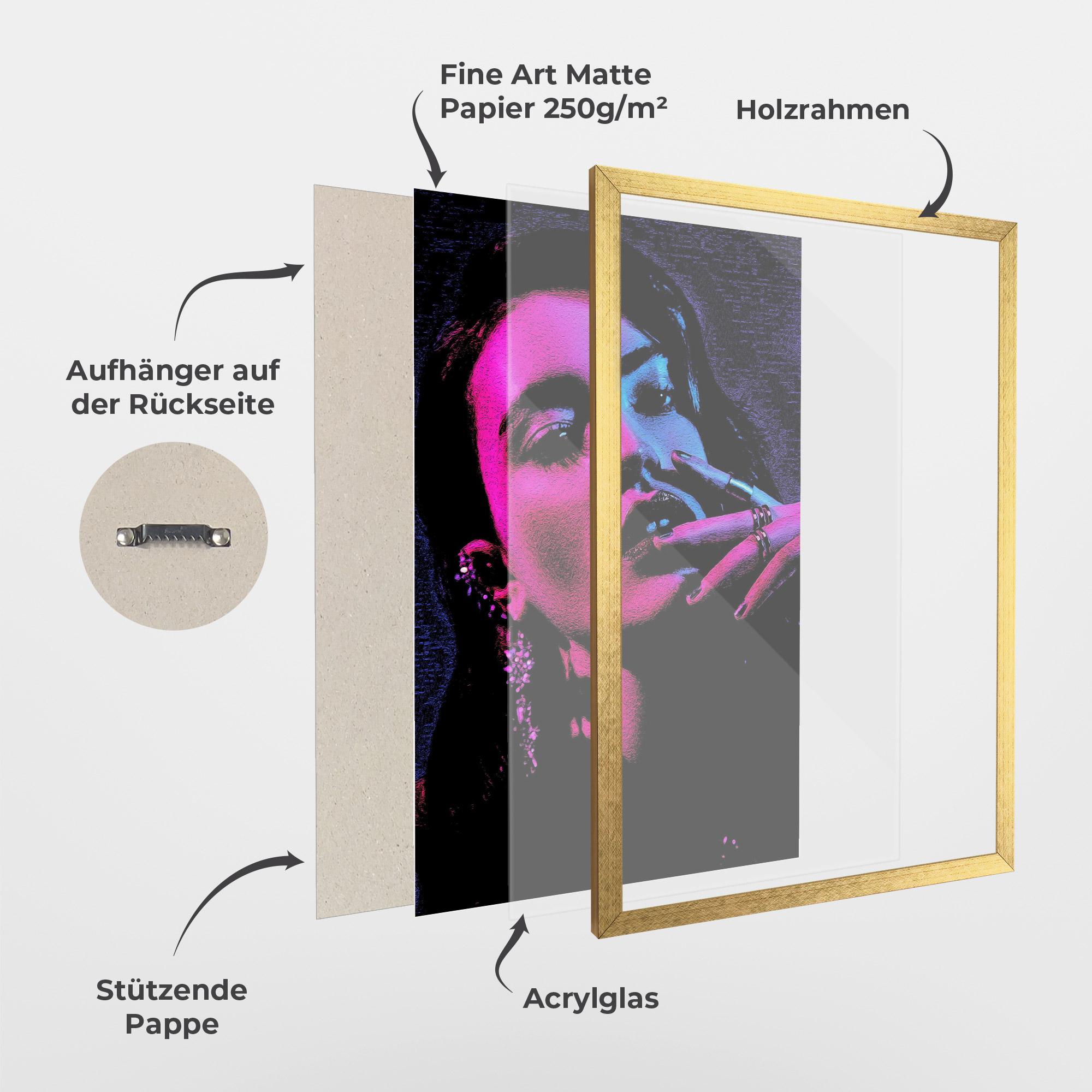 Gerahmte Poster Purple Light Lady mockup 1