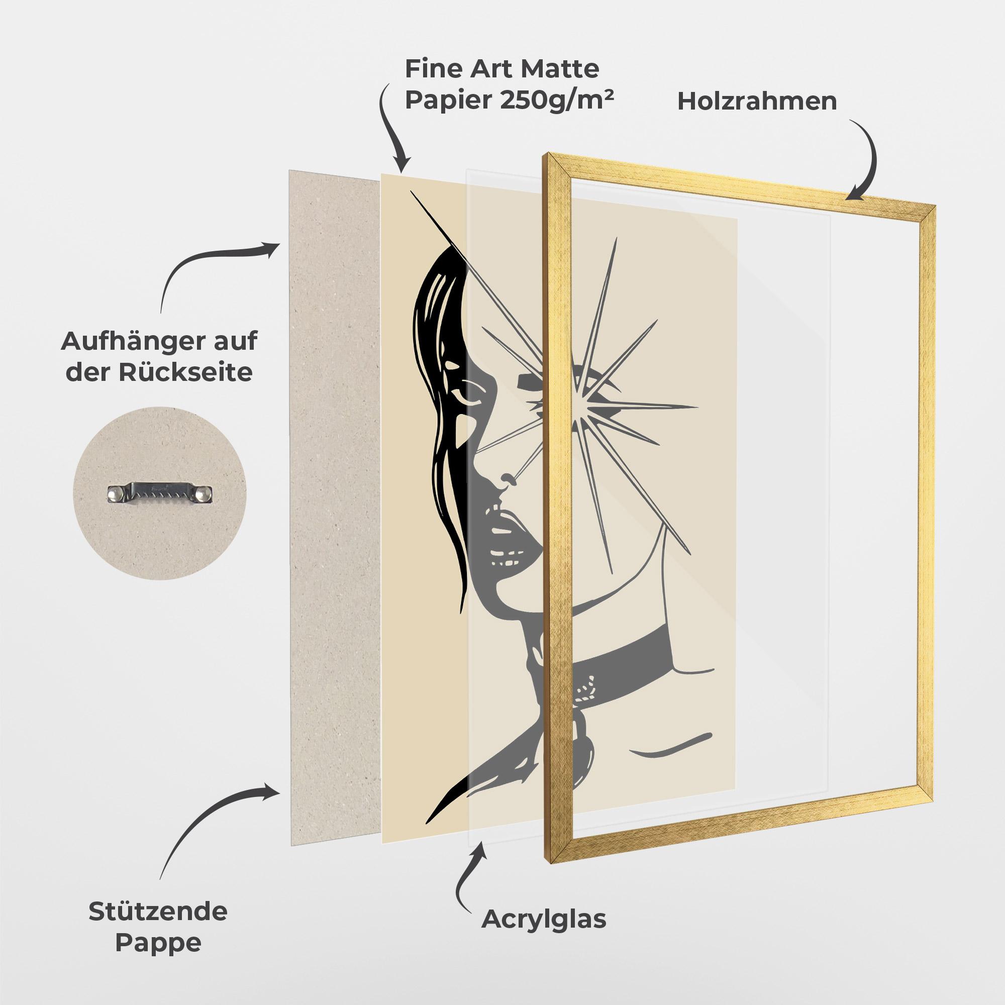 Gerahmte Poster Woman Vision Star mockup 1