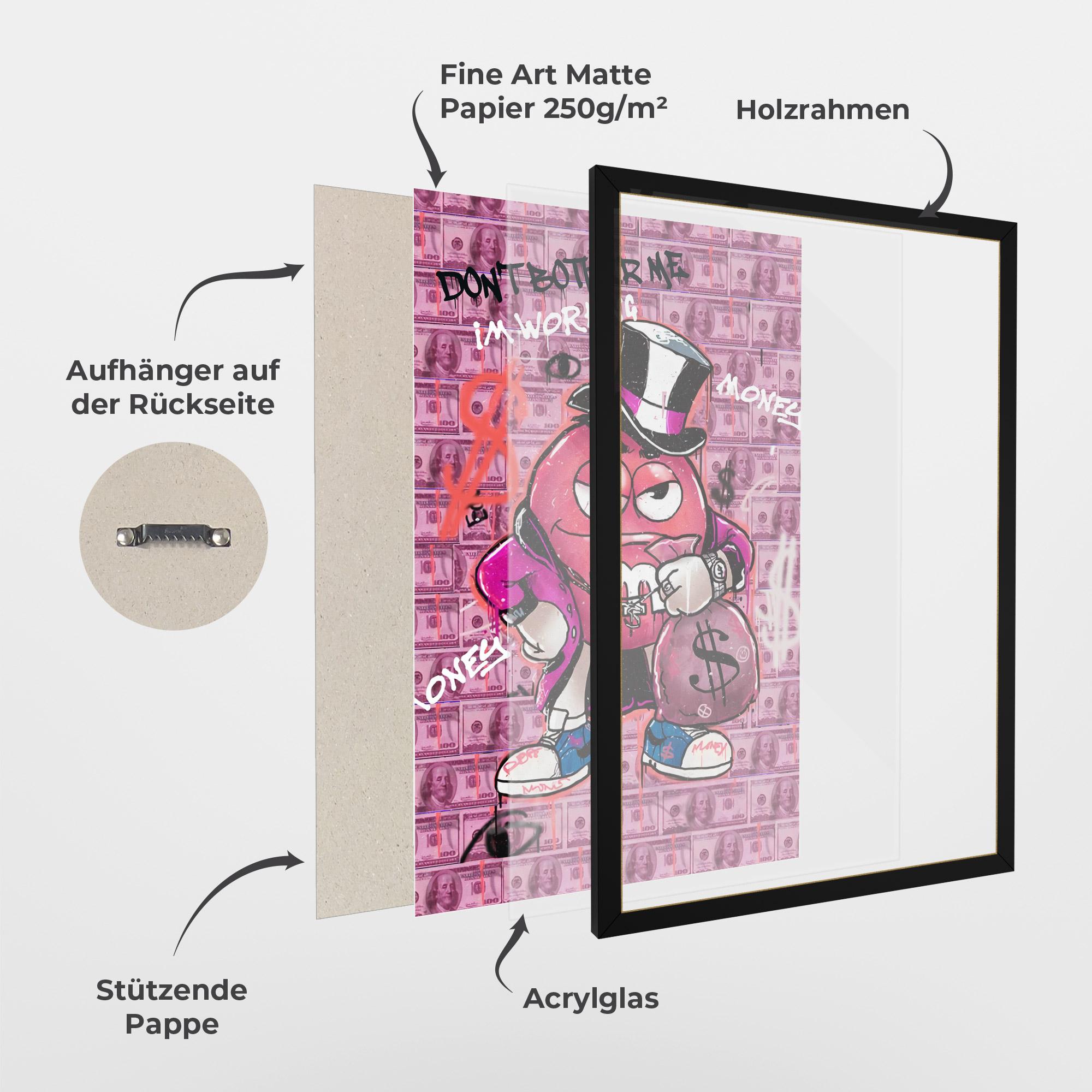 Gerahmte Poster Give Me Your Money mockup 1