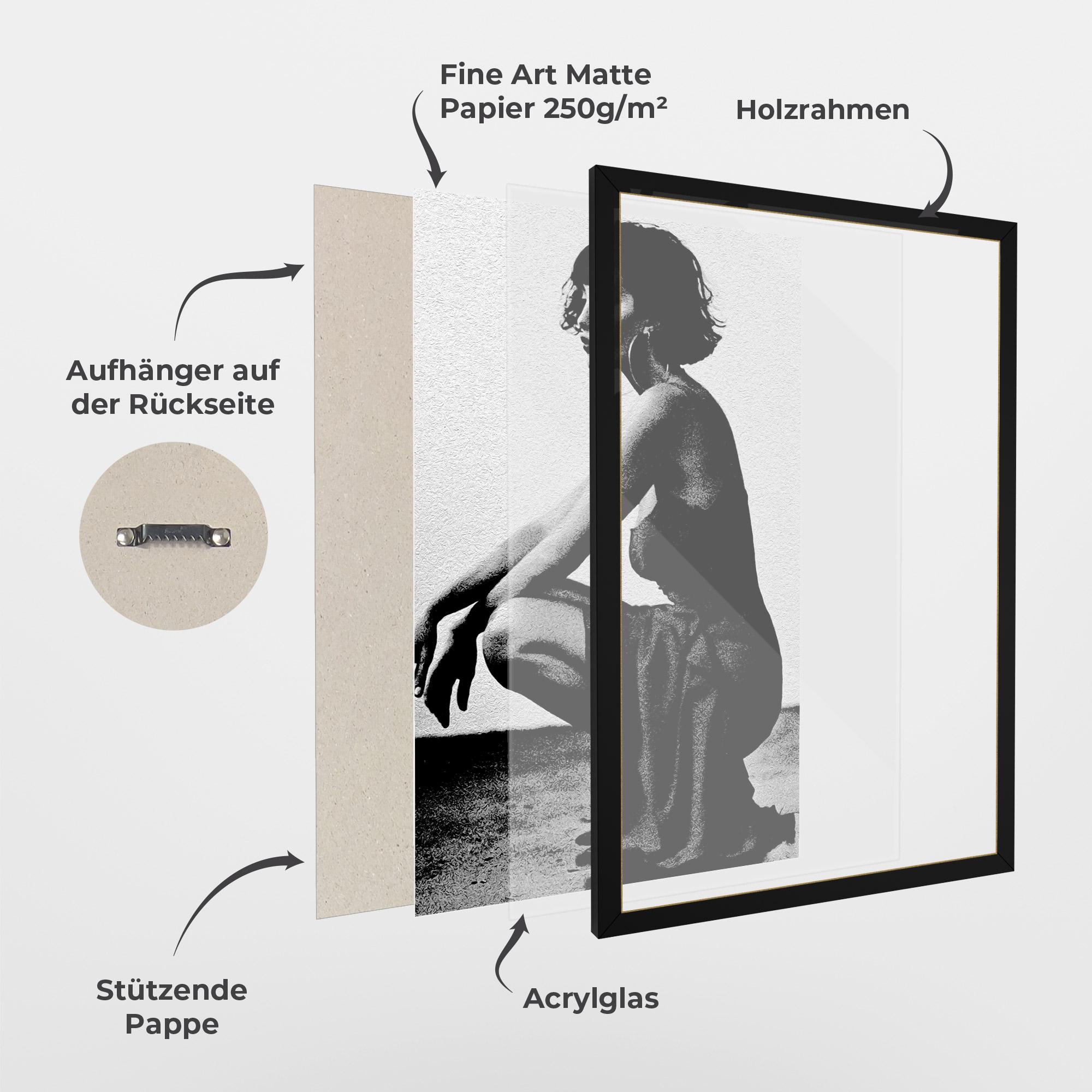 Gerahmte Poster Grey Long Dress mockup 1